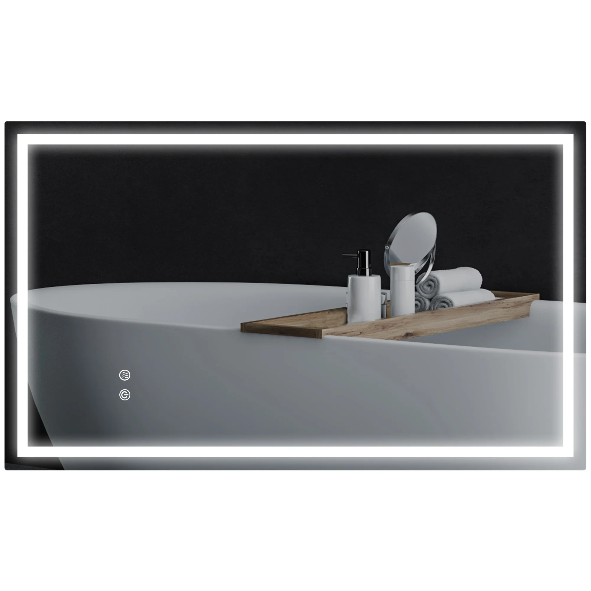 Miroir salle de bain éclairage LED 100 x 60 cm, miroir lumineux salle de bain mural avec interrupteur tactile, lumière réglable 3 couleurs, anti-buée, mémoire, IP44 - Image 11