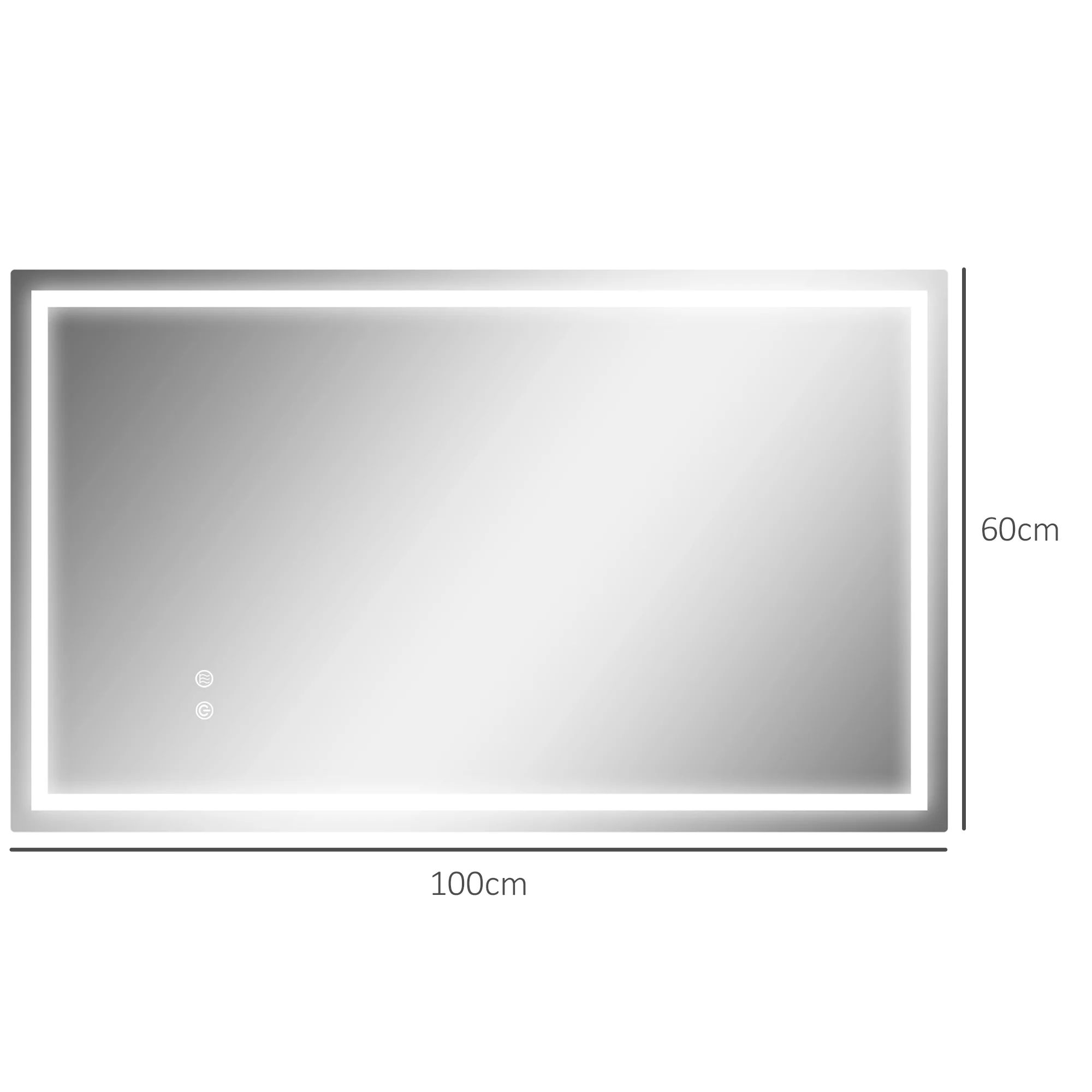 Miroir salle de bain éclairage LED 100 x 60 cm, miroir lumineux salle de bain mural avec interrupteur tactile, lumière réglable 3 couleurs, anti-buée, mémoire, IP44 - Image 4
