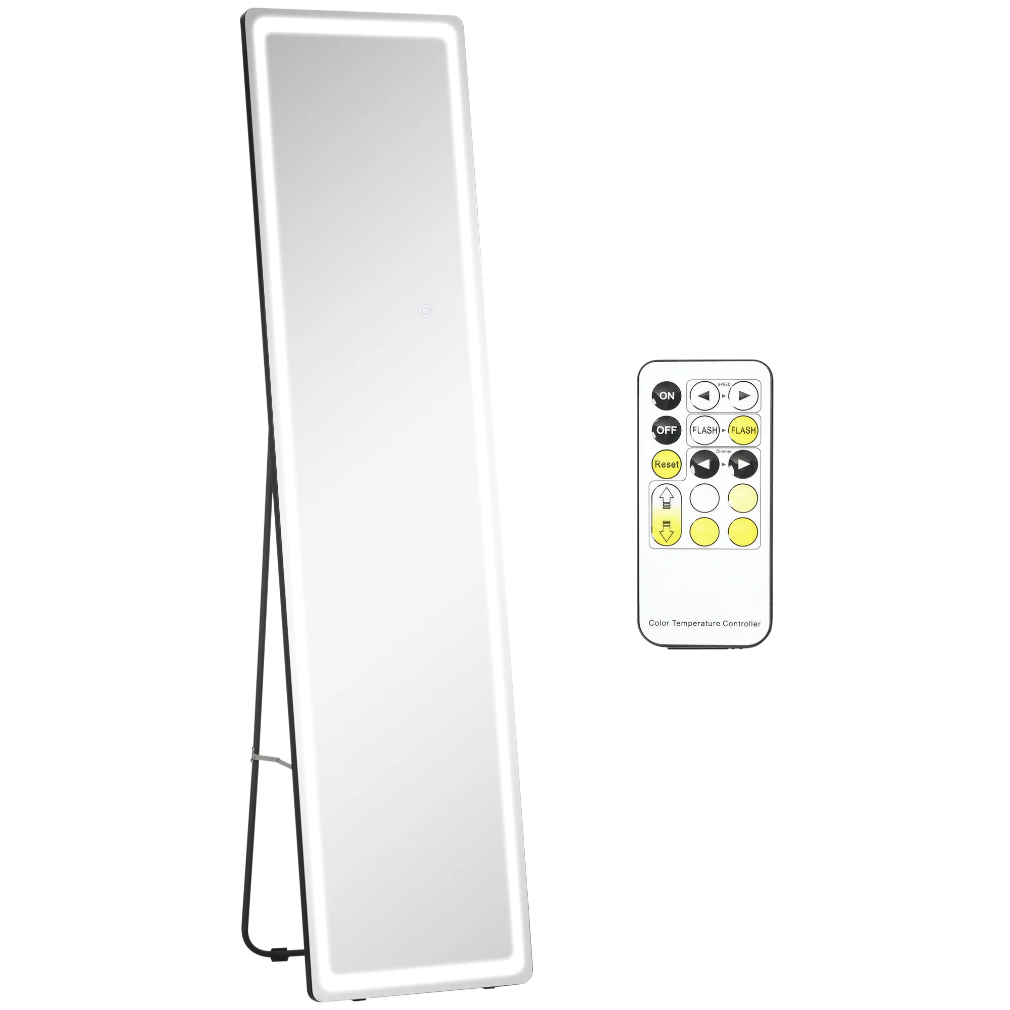 Miroir sur pied rectangulaire miroir mural lumière LED - intensité et couleur réglable avec télécommande - 40 x 37 x 157,5H cm - Image 11