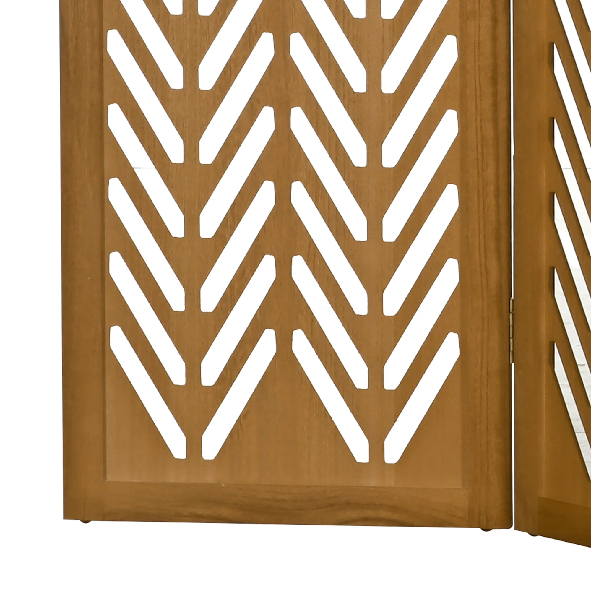 Paravent en bois ajouré séparateur de pièce closion intérieur pliable 3 panneaux en bois 120 x 170 cm naturel - Image 9