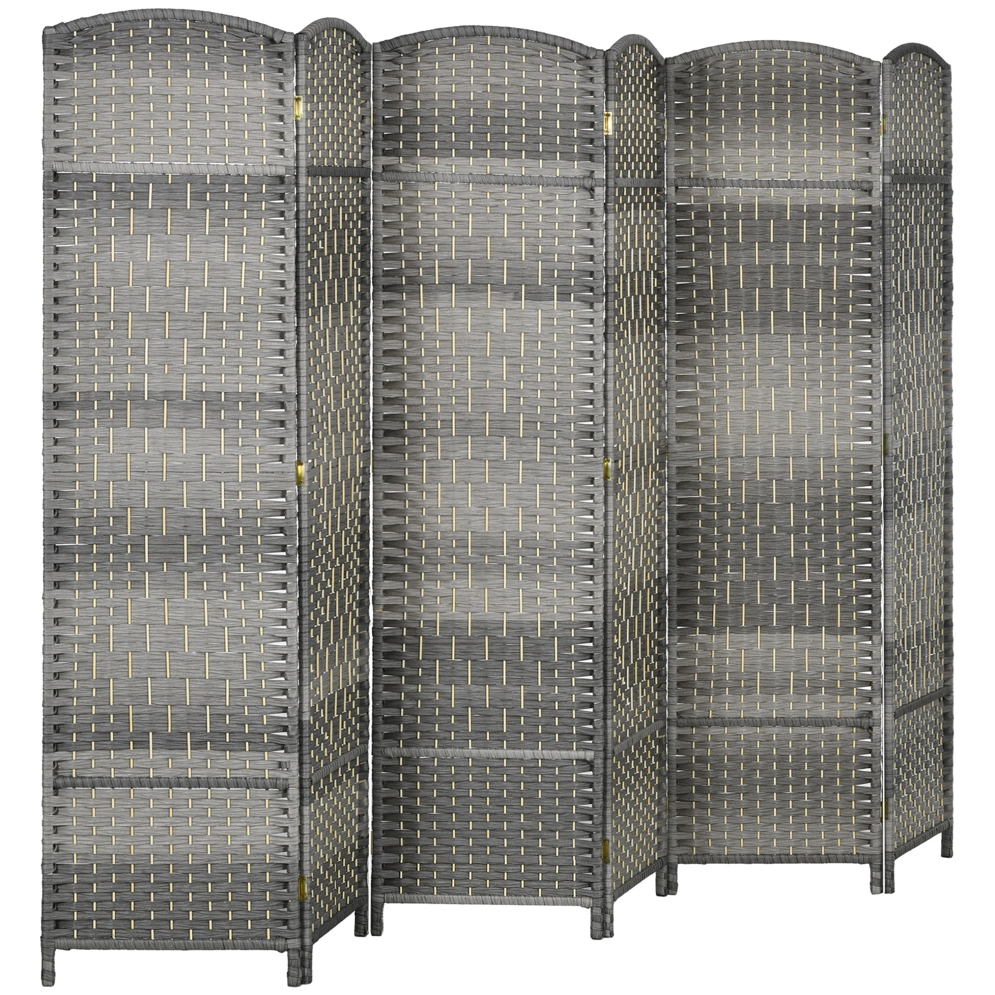 Paravent intérieur en bois, 6 panneaux, 270 x 180 cm, séparateur de pièce pliable, pour salon, chambre à coucher, maison, gris mélangé - Image 2