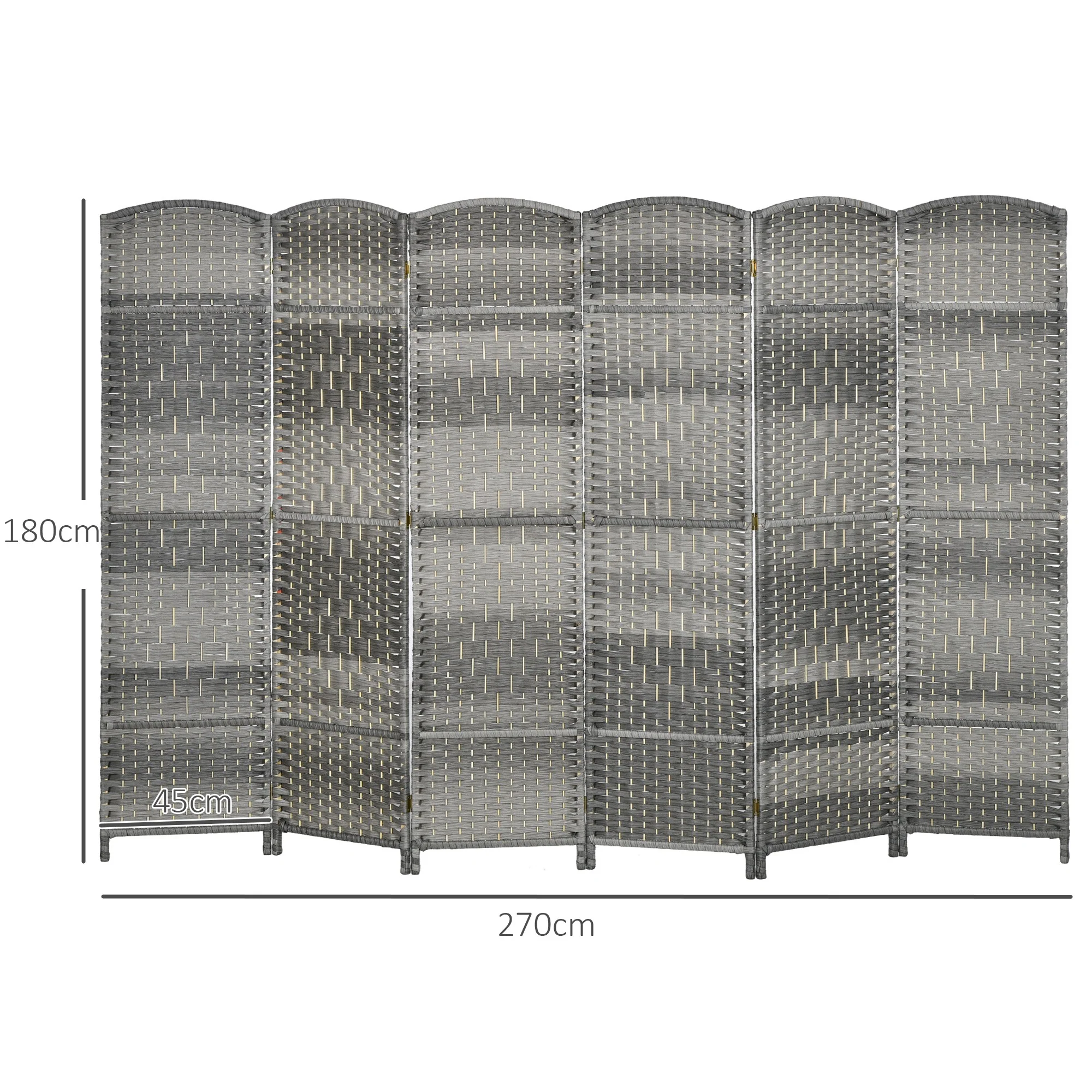 Paravent intérieur en bois, 6 panneaux, 270 x 180 cm, séparateur de pièce pliable, pour salon, chambre à coucher, maison, gris mélangé - Image 4