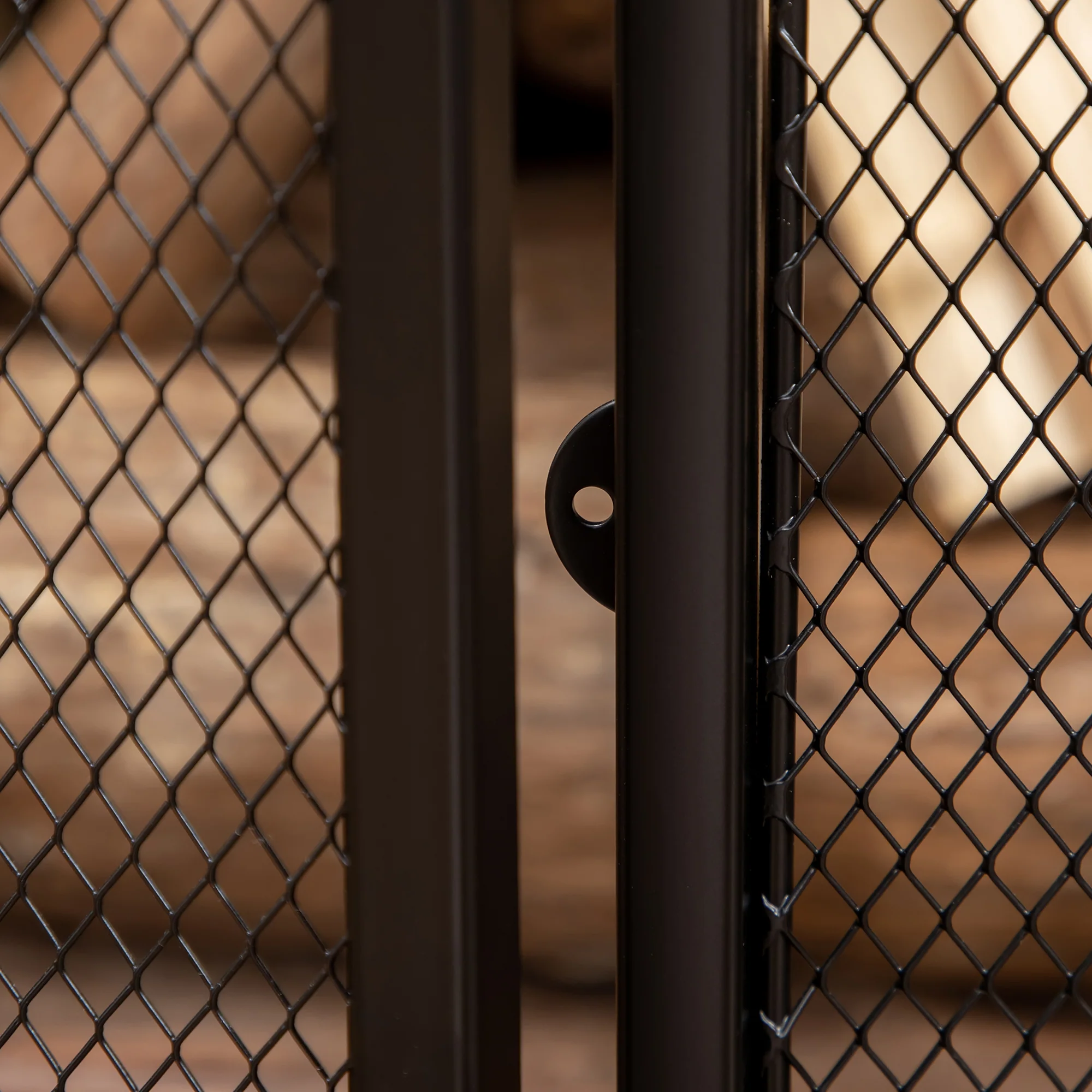 Pare-étincelles grille de protection pour cheminée - pare-feu barrière de sécurité - 3 volets pliables et porte - métal noir - Image 9
