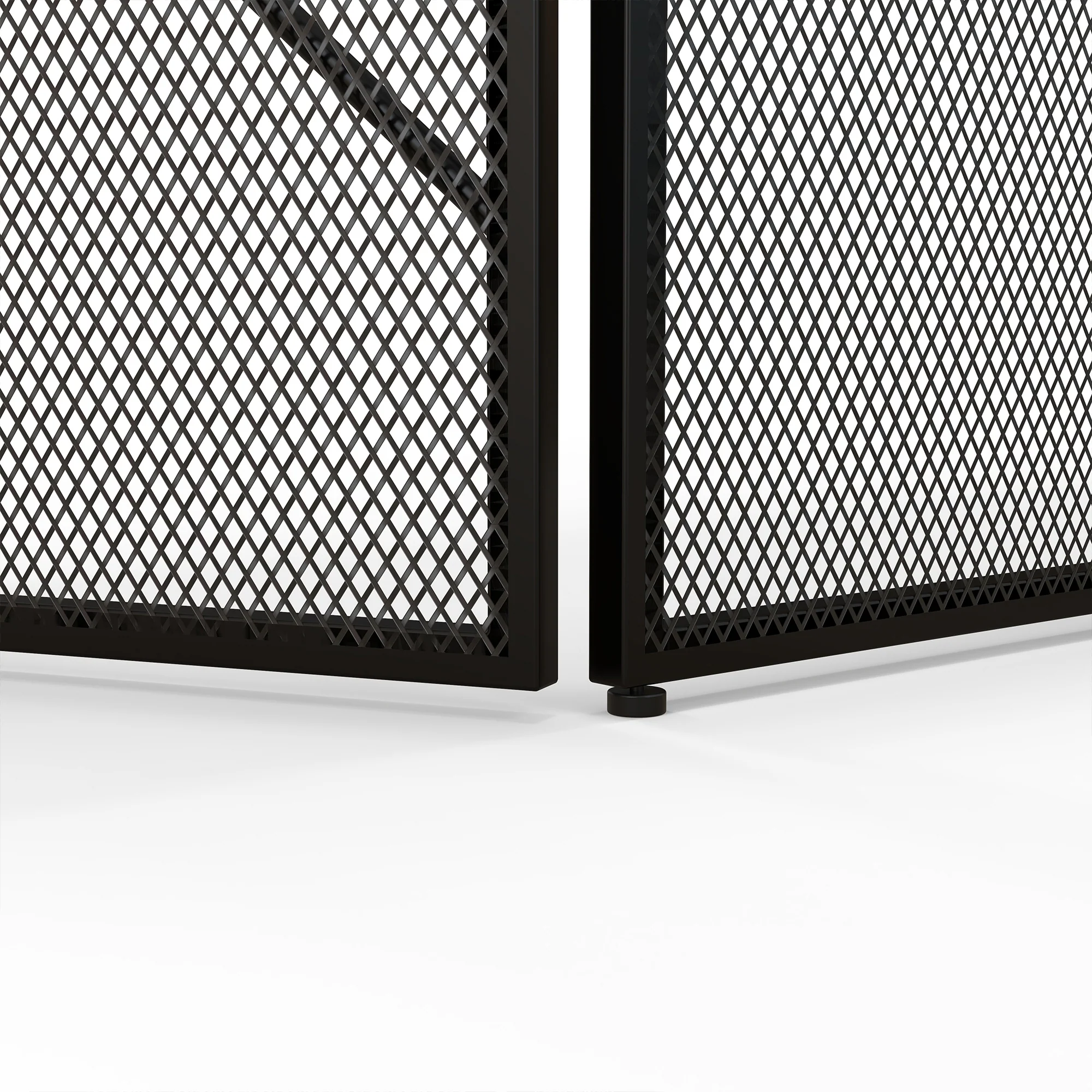 Pare feu cheminée pliable 3 panneaux, pare-étincelles cheminée, grille de protection cheminée en maille d'acier avec décor géométrique et pieds antidérapants, 135l x 1,2P x 85H cm, noir - Image 9