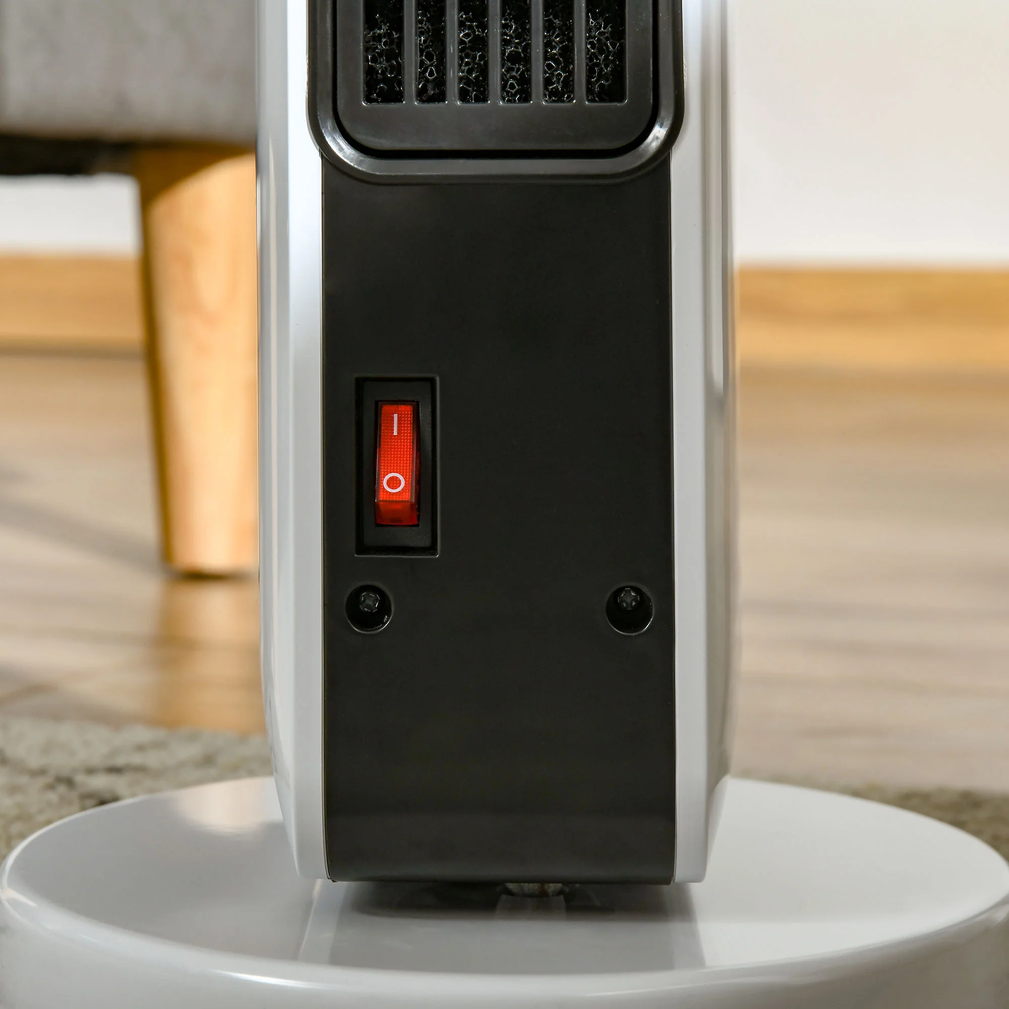 Radiateur électrique Chauffage soufflant oscillant 1100/2200 W, céramique PTC, télécommande incluse, chauffage d'appoint, minuterie 8h, 21 x 21 x 73 cm - Image 10