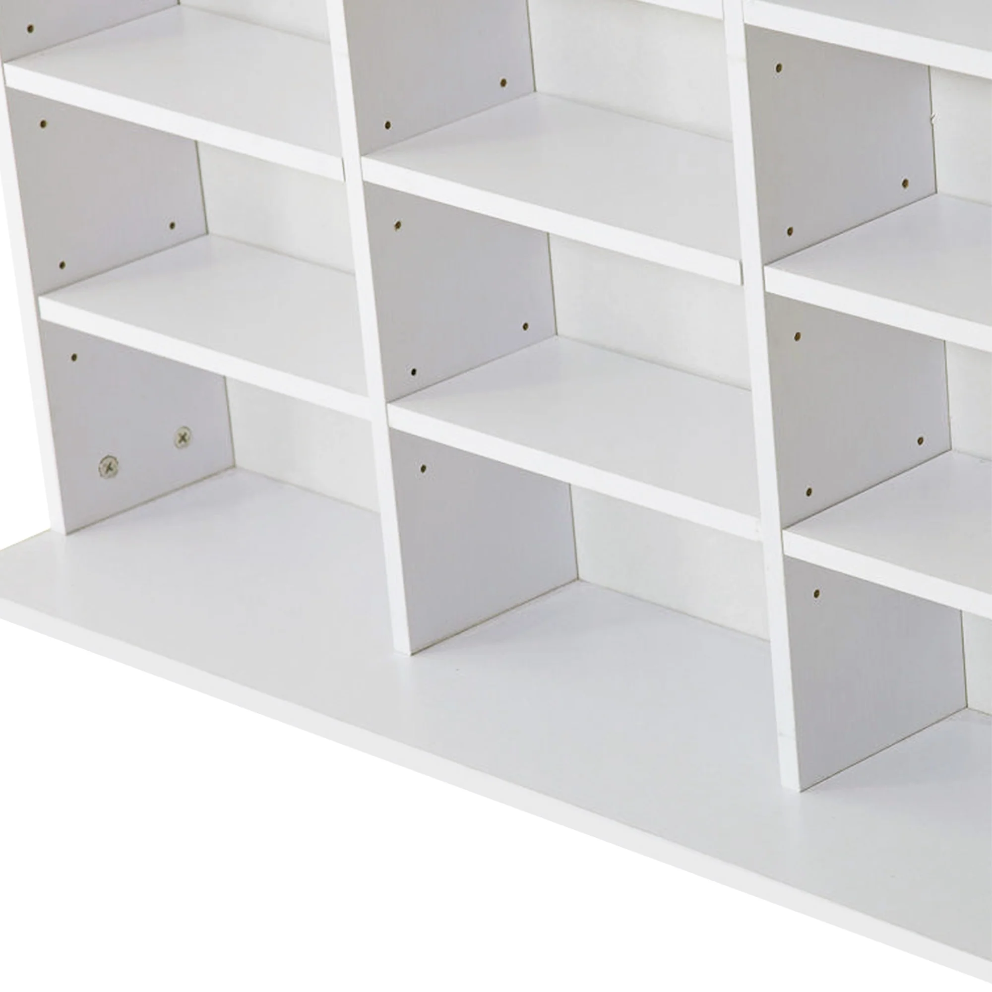 Rangements pour CD et DVD, étagère rangement, capacité max. 1116 CD/528 DVD, 36 compartiments et étagères réglables, pour bureau, salon, chambre, 102 x 23,5 x 195 cm, blanc - Image 10