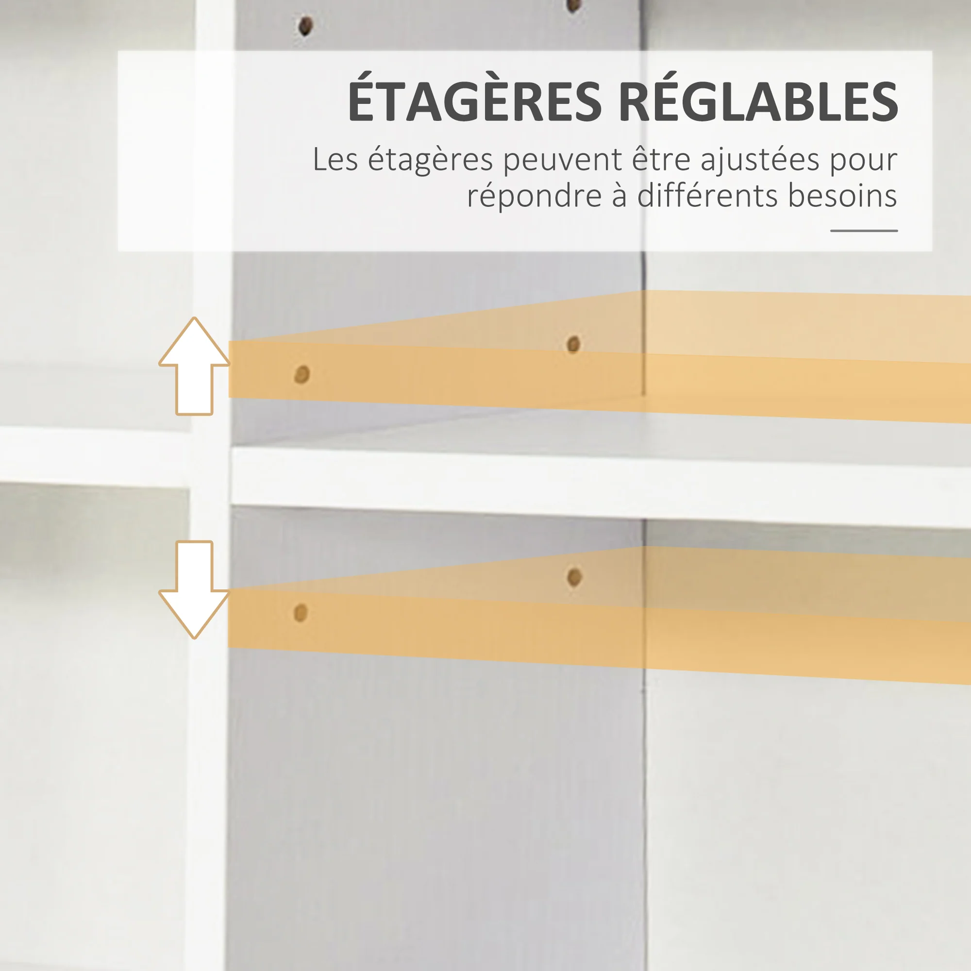 Rangements pour CD et DVD, étagère rangement, capacité max. 1116 CD/528 DVD, 36 compartiments et étagères réglables, pour bureau, salon, chambre, 102 x 23,5 x 195 cm, blanc - Image 6