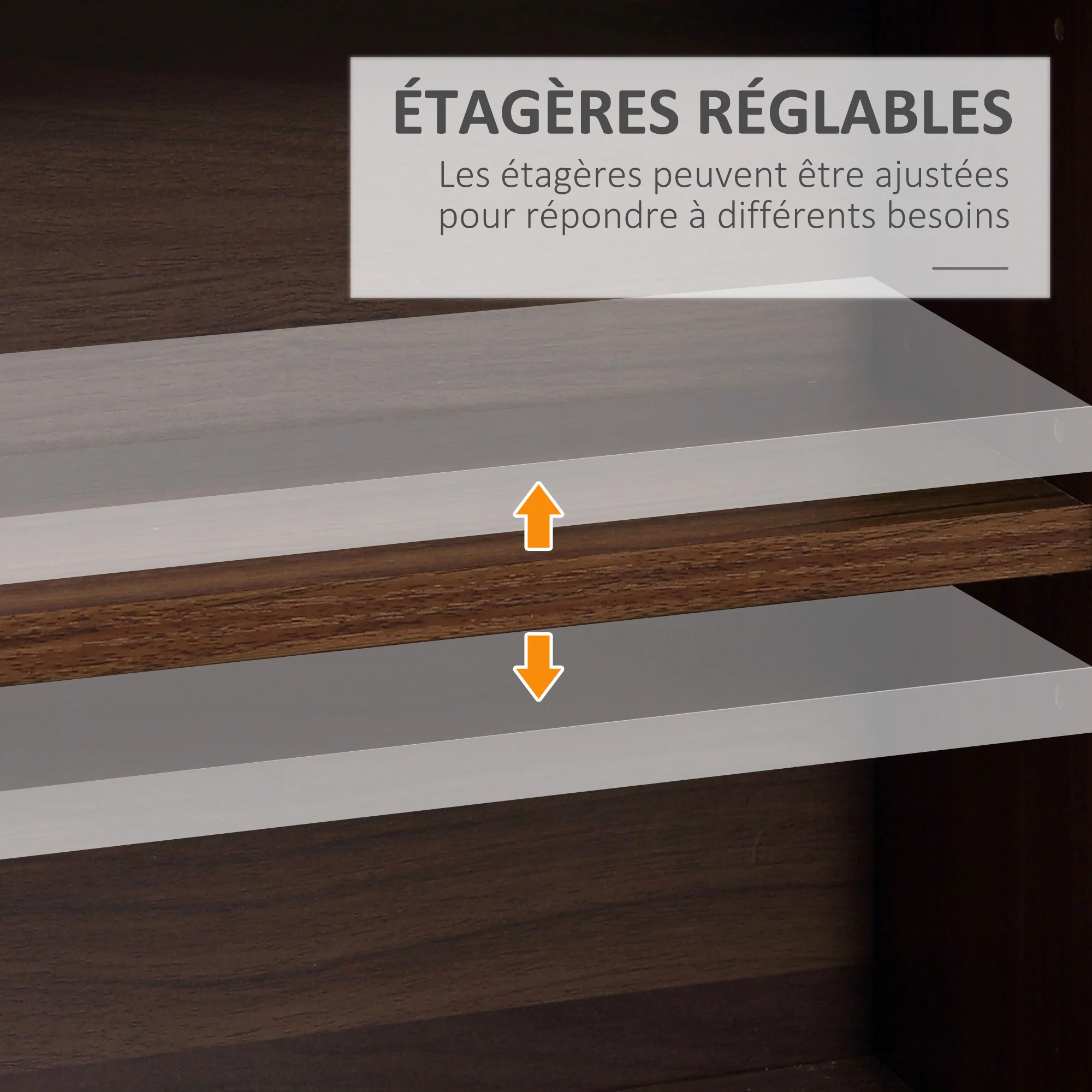 Rangements pour CD et DVD, étagère rangement, capacité max. 1116 CD/528 DVD, 36 compartiments et étagères réglables, pour bureau, salon, chambre, 102 x 23,5 x 195 cm, marron - Image 6