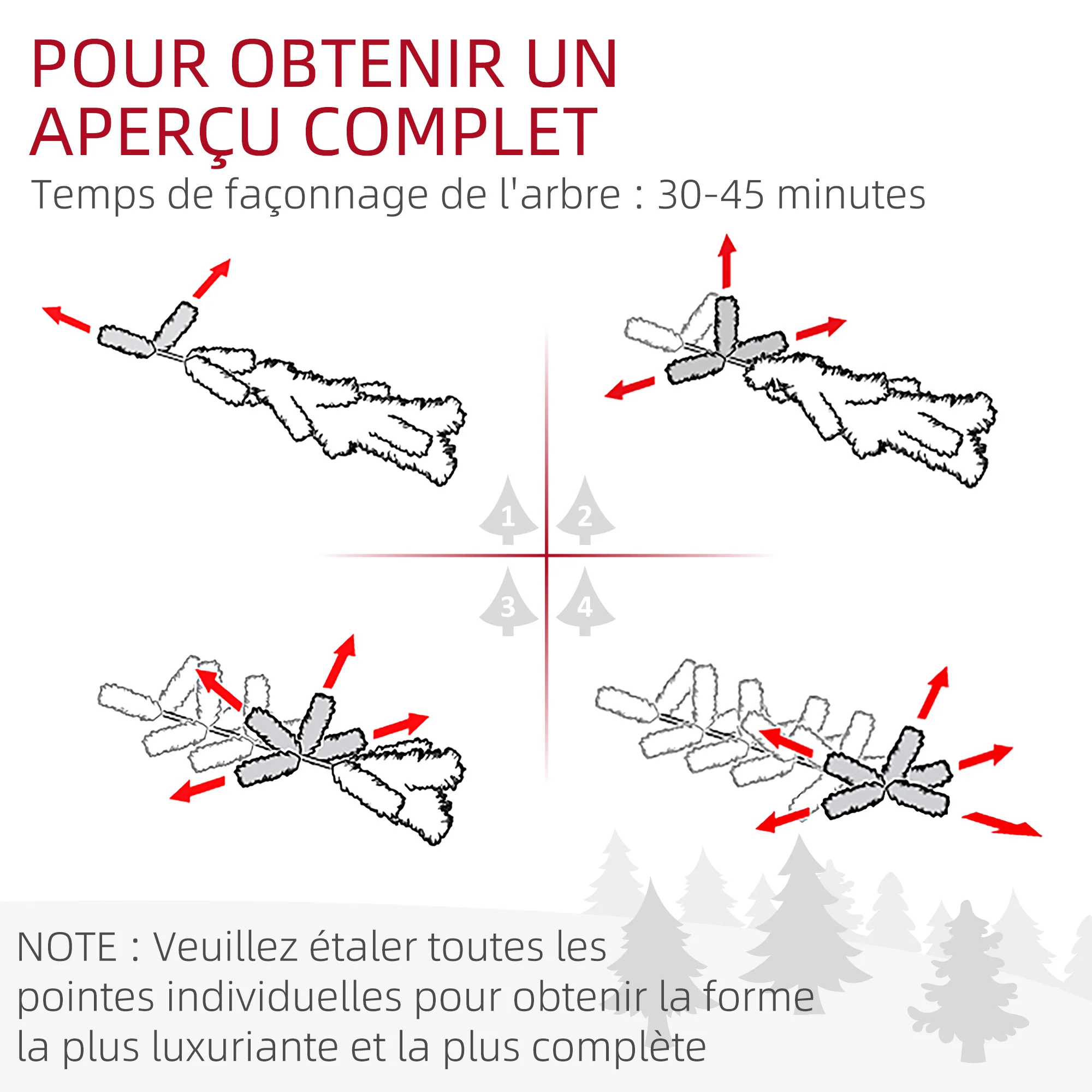 Sapin de No?l artificiel 180 cm arbre de No?l lumineux floqué enneigé avec support en acier pliable, 200 LEDs blanc chaud, 793 branches, décoration de No?l effet réaliste - vert - Image 8