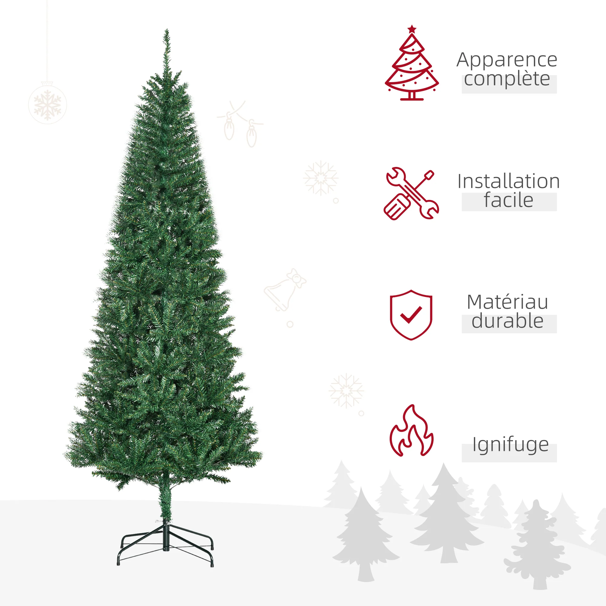 Sapin de No?l Artificiel 210H cm 865 Branches épines Imitation Nordmann Grand réalisme Vert - Image 5