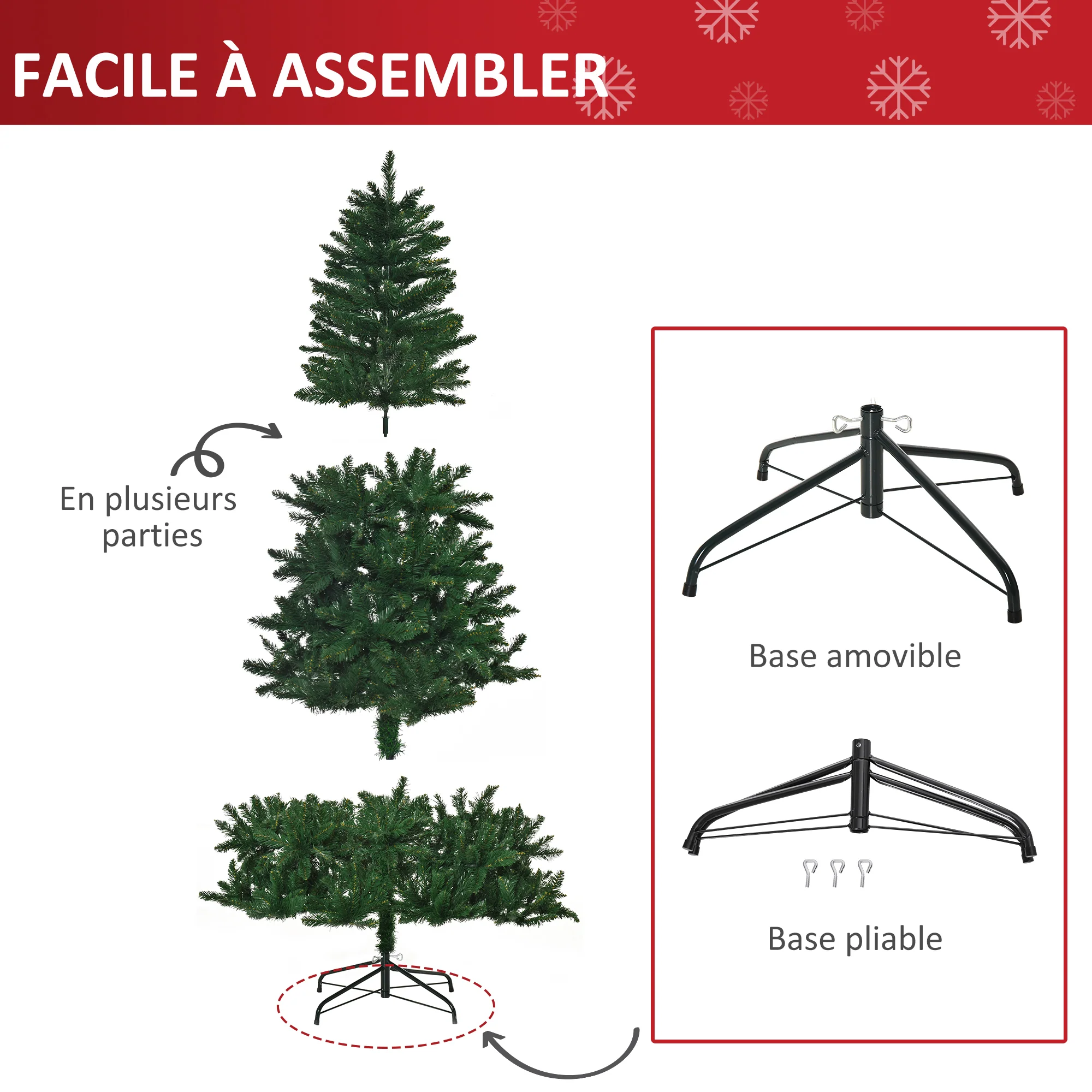 Sapin de No?l Artificiel 240H cm 1499 Branches épines Imitation Nordmann Grand réalisme Vert - Image 7