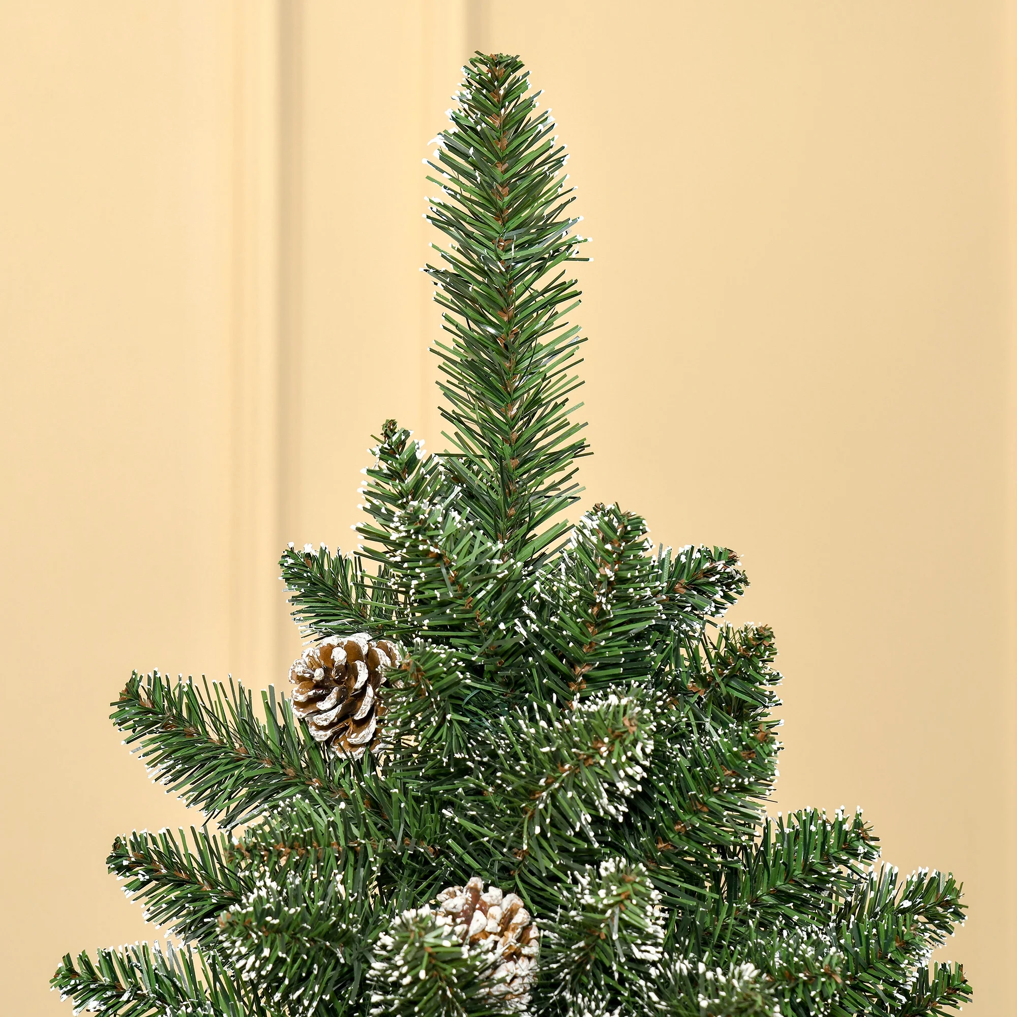 Sapin de No?l Artificiel Aspect enneigé 180H cm 50 Pommes de pin 718 Branches épines Imitation Nordmann Grand réalisme - Image 9