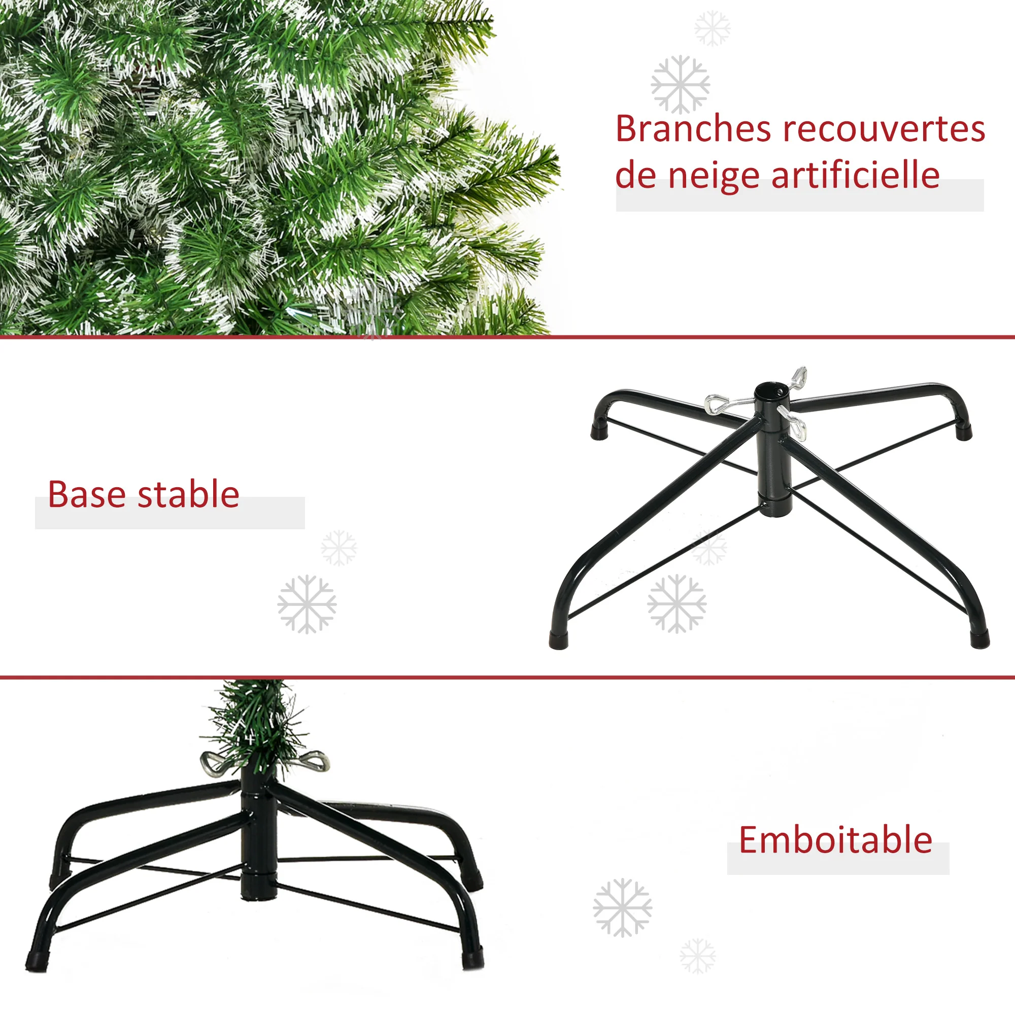 Sapin de No?l Artificiel Aspect enneigé 210 cm 968 Branches épines Imitation Nordmann Grand réalisme - Image 8