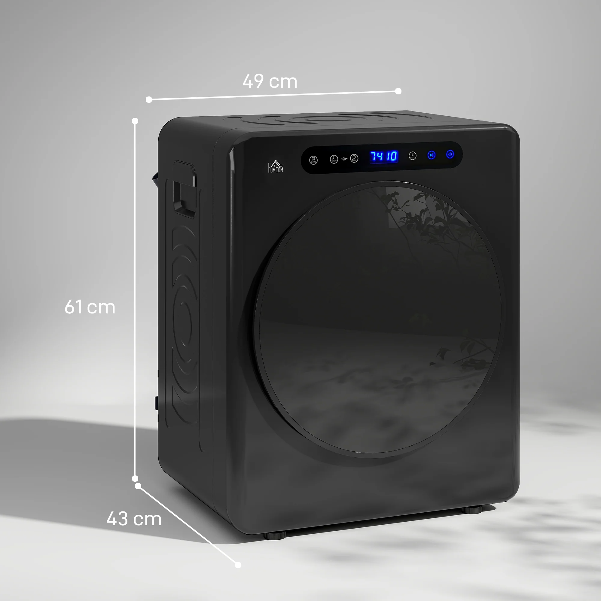 Sèche linge à évacuation compact, sèche-linge électrique 1000 W 3 Kg avec 6 modes de séchage, cuve en acier inoxydable, charge frontale, minuterie, pour appartement, maison, camping-cars, noir - Image 4