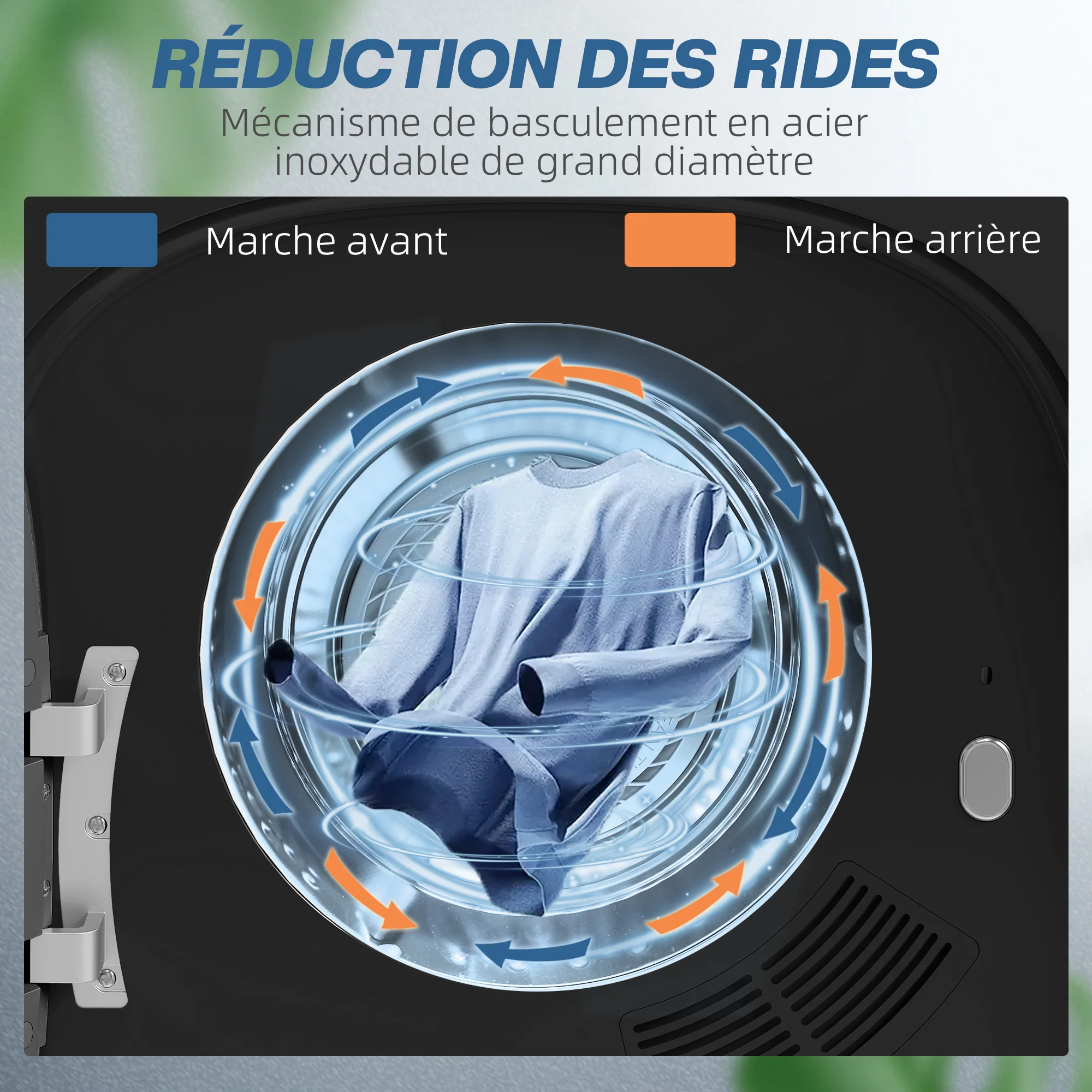 Sèche linge à évacuation compact sèche-linge électrique 800 W 4 Kg avec 5 modes de séchage, cuve en acier inoxydable, charge frontale, pour appartement, maison, camping-cars, noir - Image 7