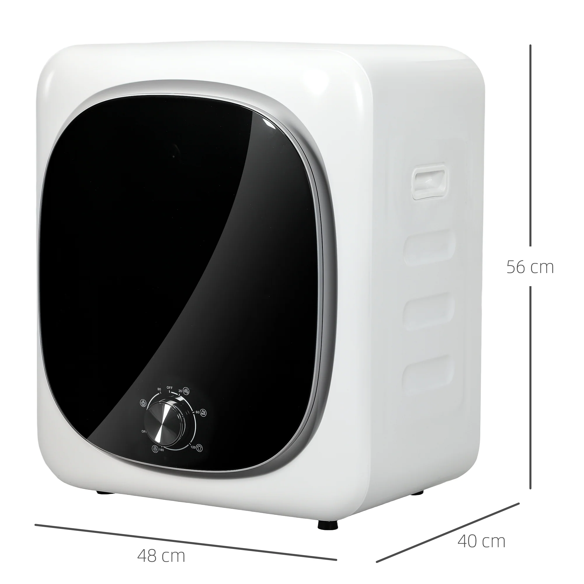 Sèche linge à évacuation compact sèche-linge électrique 800 W 4 Kg avec 5 modes de séchage, cuve en acier inoxydable, charge frontale, pour appartement, maison, camping-cars, blanc - Image 4