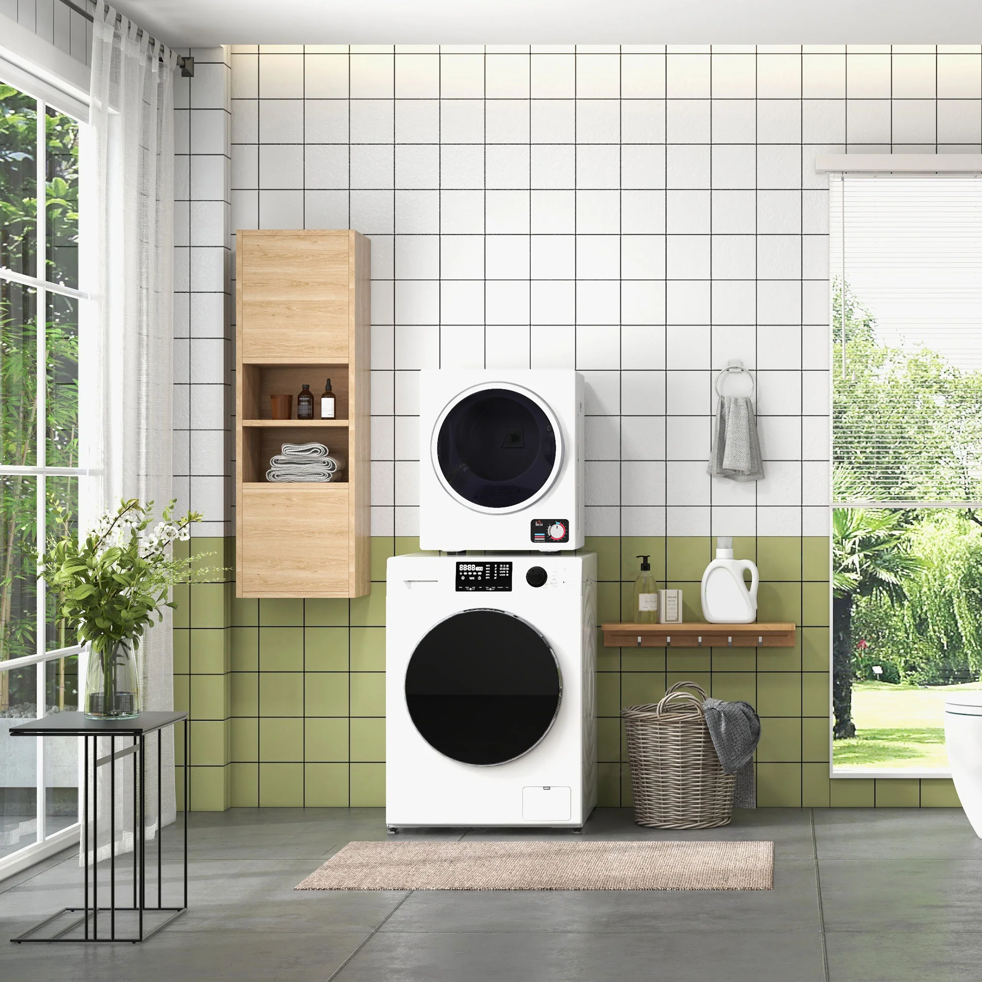 Sèche-linge à évacuation portable, sèche-linge électrique 850 W, 4 Kg, 4 modes de séchage, 2 niveaux de chauffage, cuve en acier inoxydable, installation murale, pour appartement dortoir, blanc - Image 9