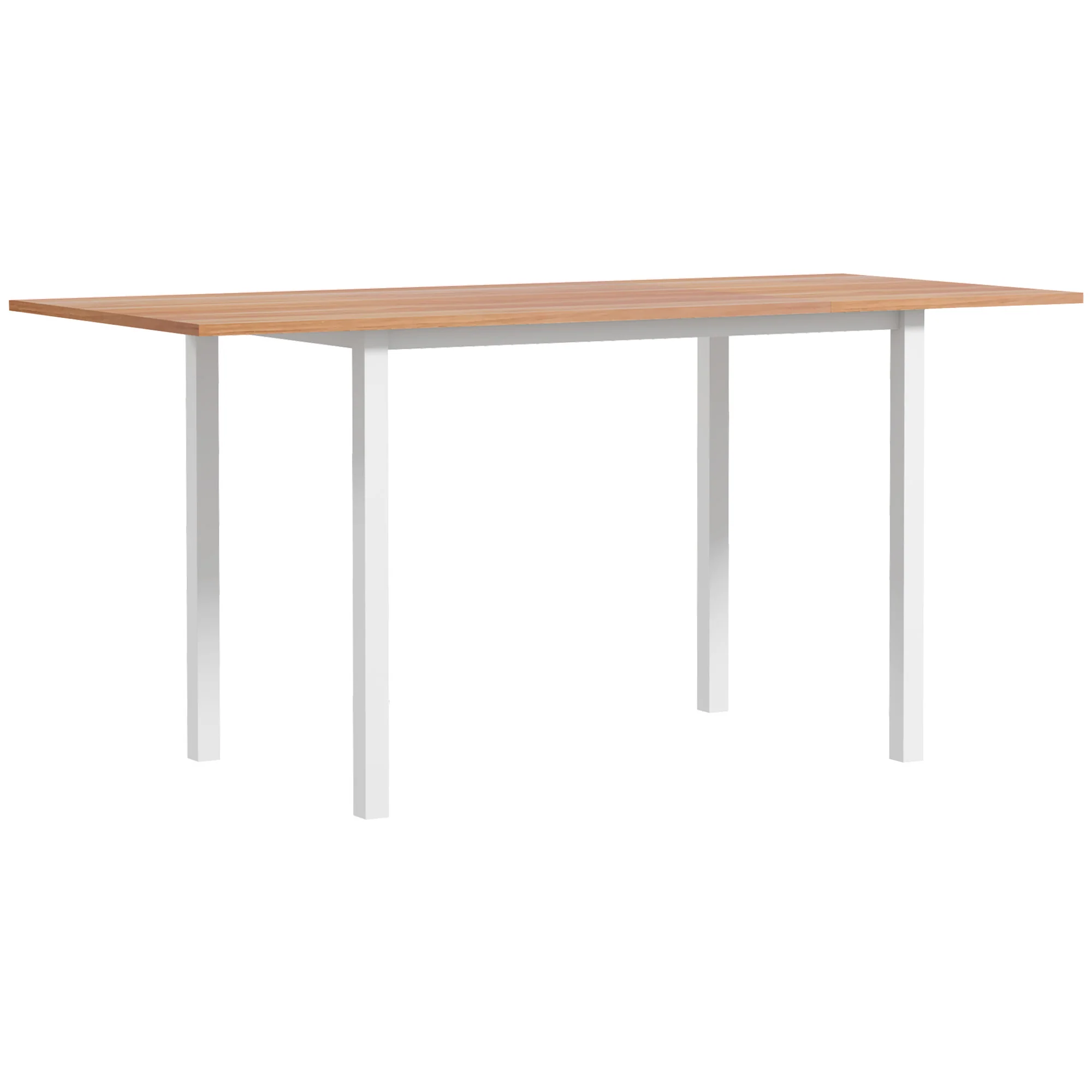 Table à manger extensible table de cuisine design moderne avec grand plateau 6 personnes cadre en acier marron - Image 2