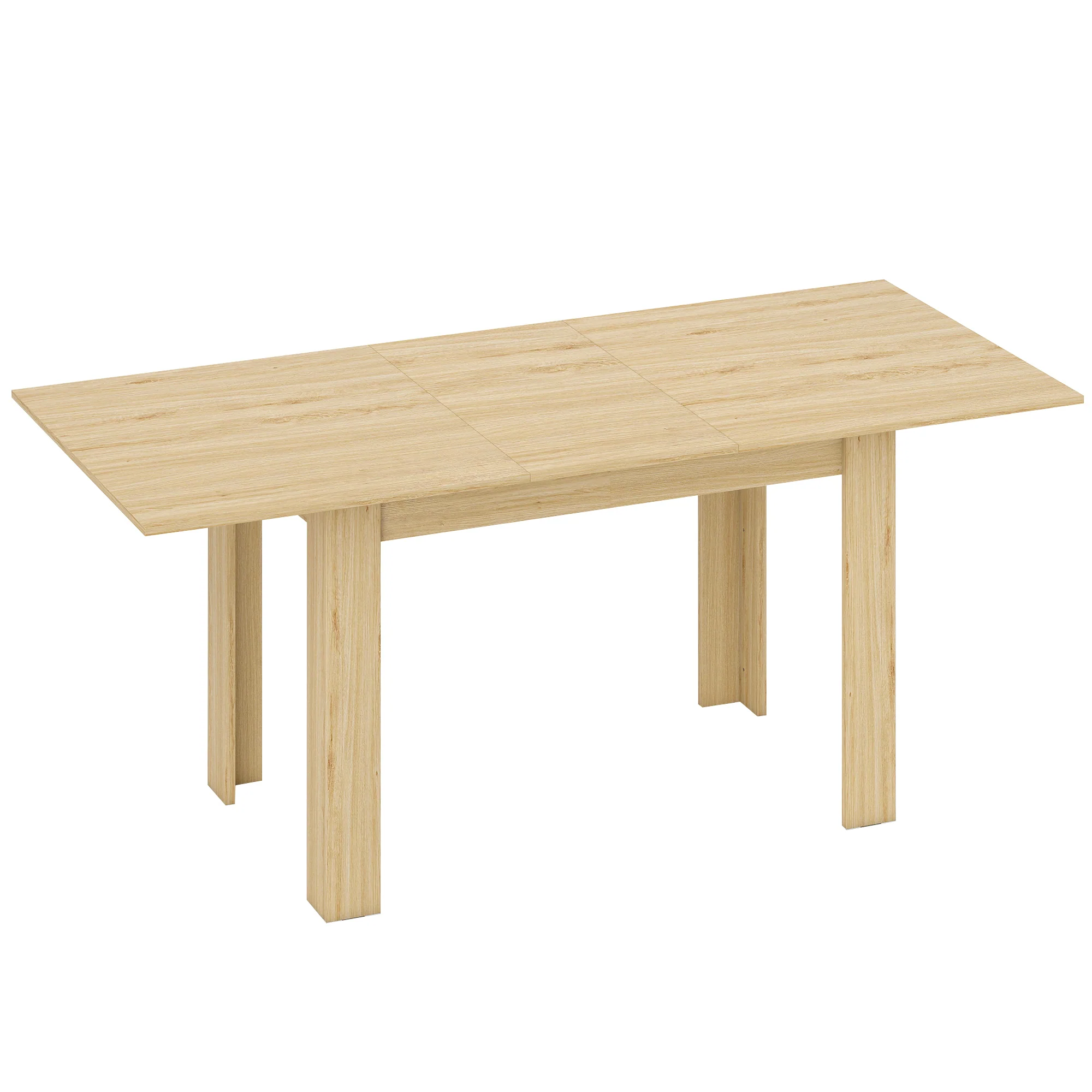 Table à manger extensible, table de cuisine rectangulaire, pour 6-8 personnes, pour petits espaces, design moderne, 140-180 x 80 cm, effet bois naturel - Image 2