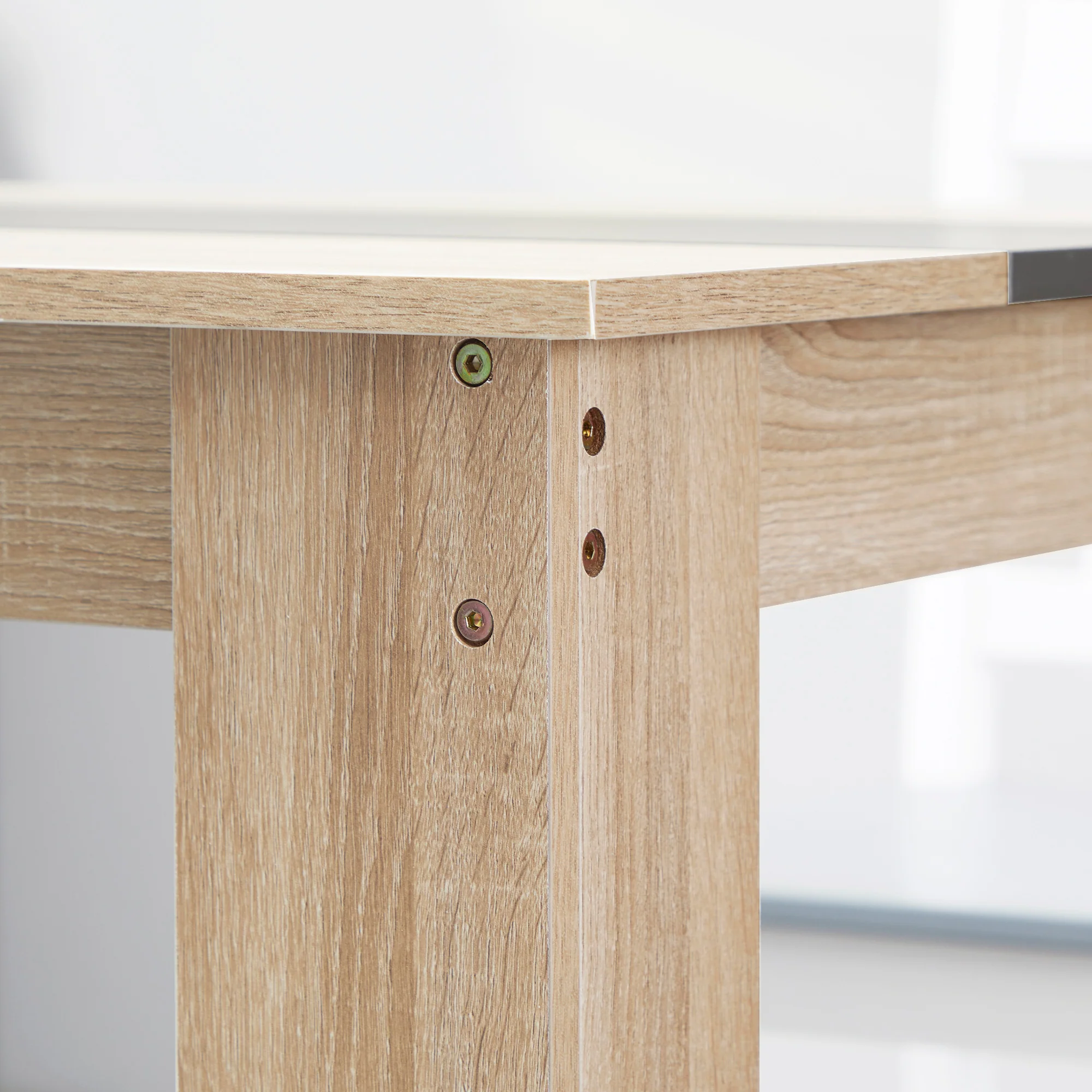Table à manger rectangulaire pour 4 à 6 personnes, table de cuisine, 120 x 69 x 75 cm, style moderne, pieds triangulaires plus stable, chêne et noir - Image 10