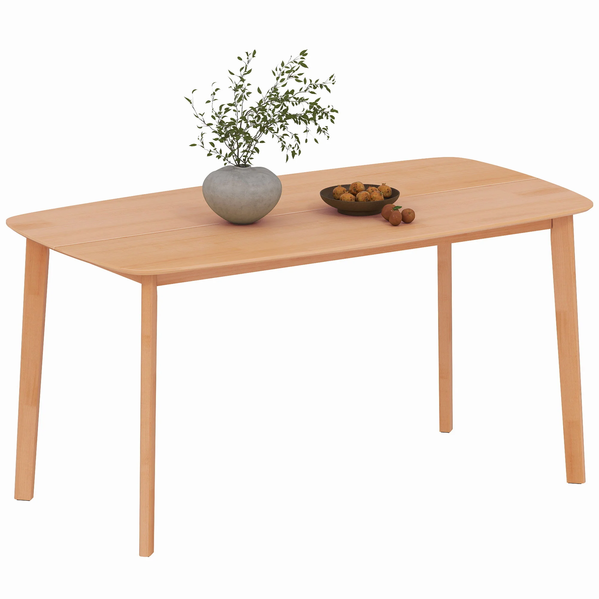 Table à manger rectangulaire pour 6 personnes table de cuisine 150 cm avec cadre en bois massif et grand plateau, pour salle à manger, salon, bureau, effet bois naturel - Image 11