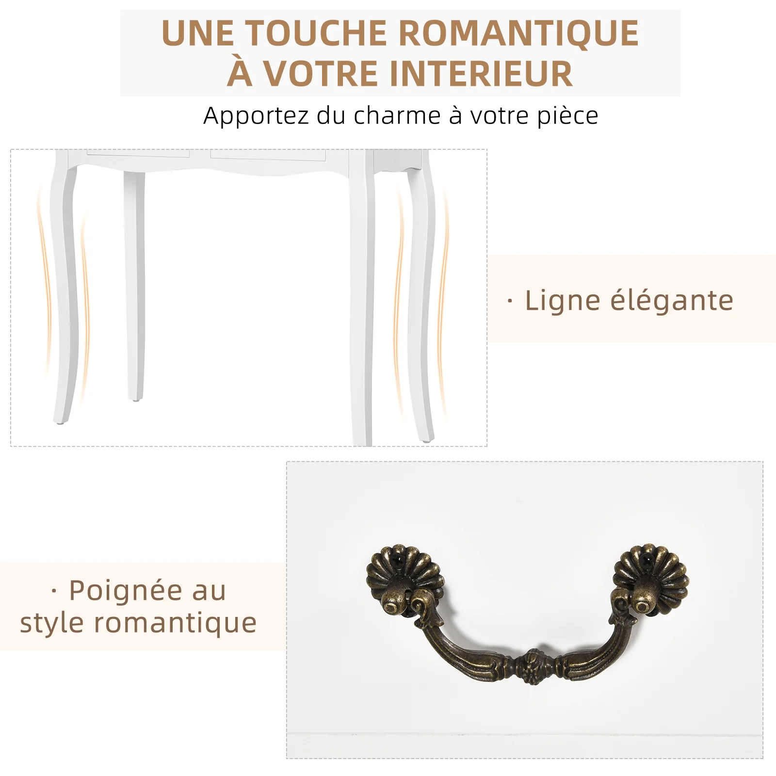 Table Console Table d'entrée Bout de Canapé Style Mexicain 2 tiroirs dim. 87L x 34l x 78H cm MDF Bois Massif pin Clair Blanc - Image 7