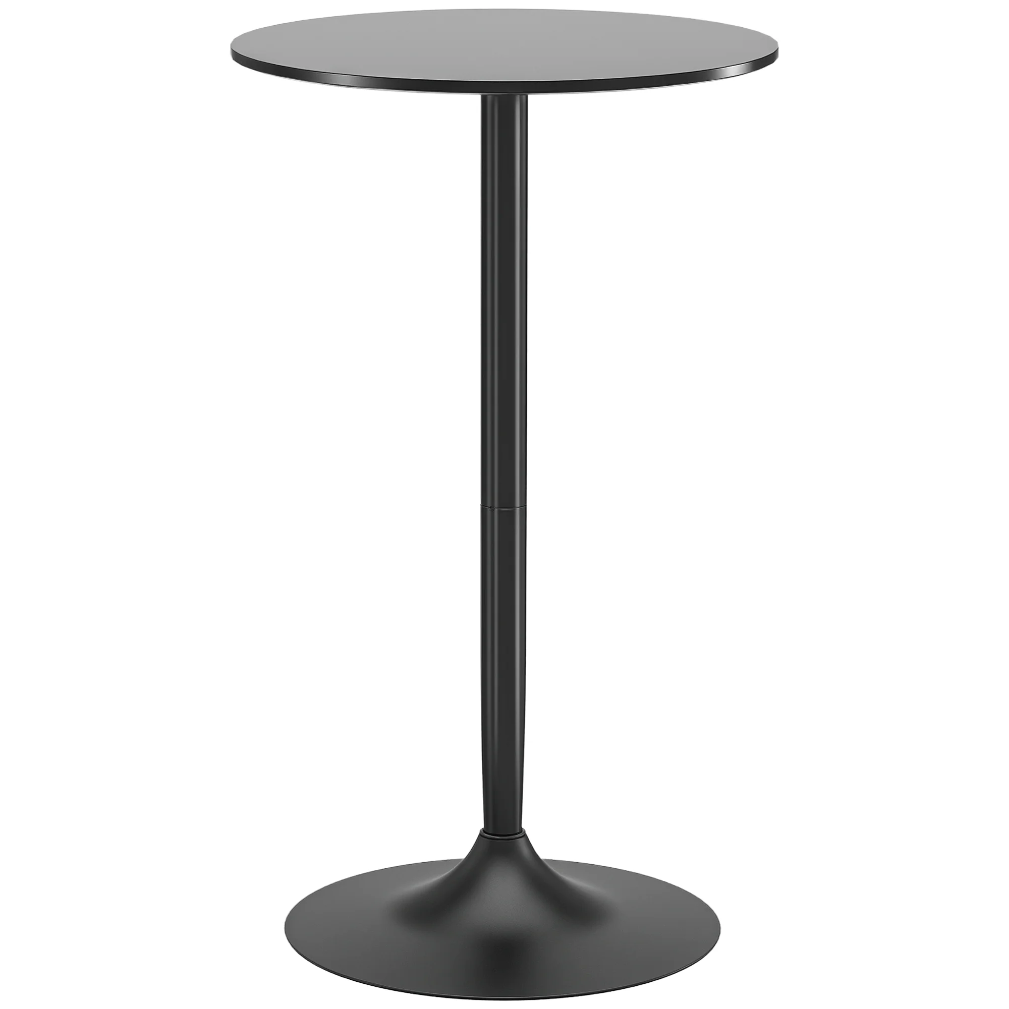 Table de bar ronde table de bistro mange-debout style contemporain avec plateau peint et cadre en acier dim. 60L x 60l x 102H cm noir - Image 11