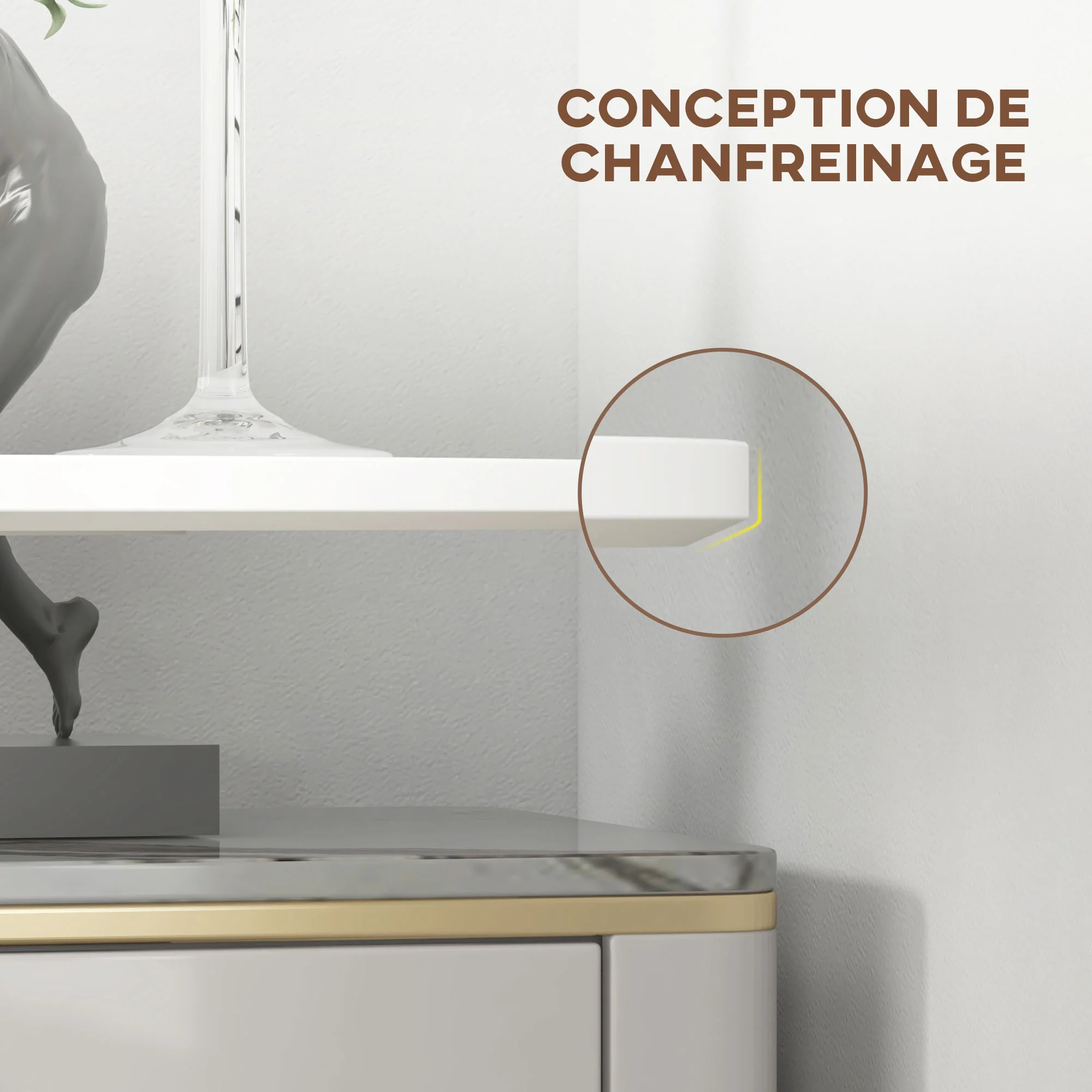 Table de bar ronde table de bistro mange-debout style contemporain avec plateau peint et cadre en acier dim. 60L x 60l x 102H cm blanc - Image 9