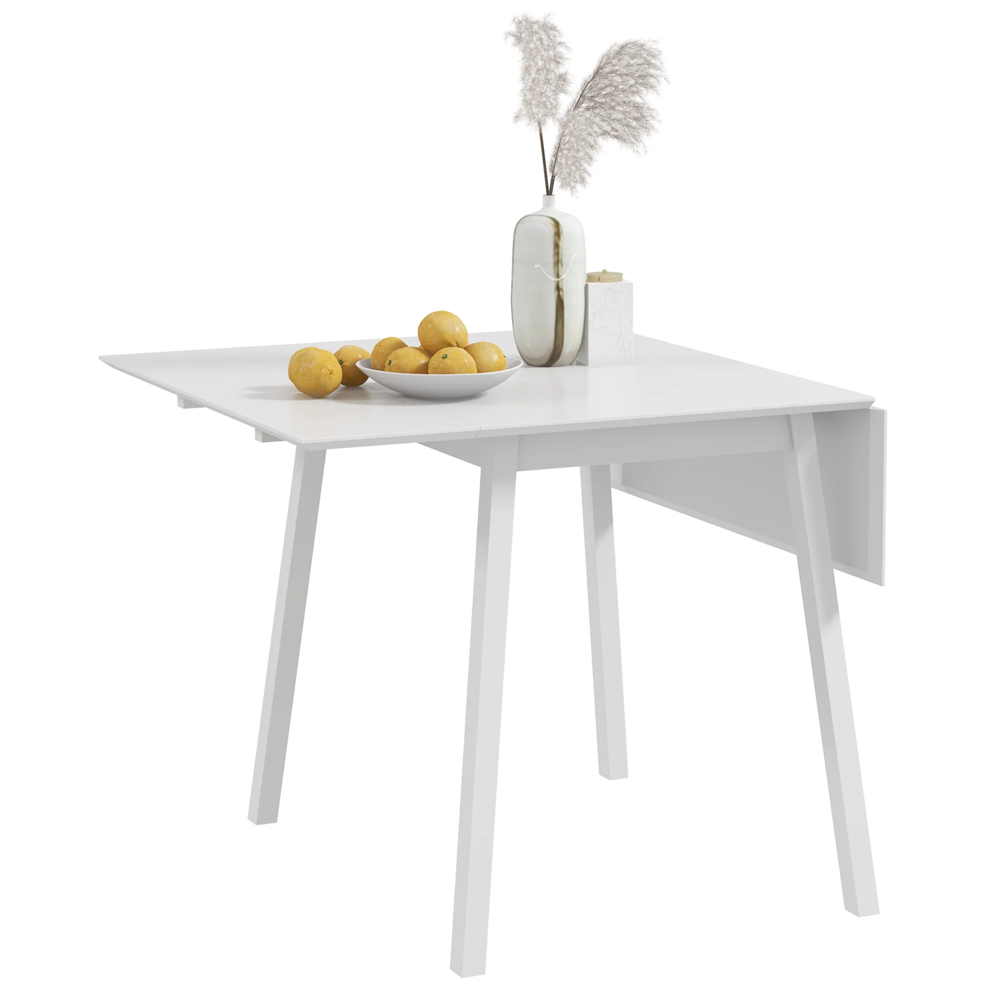 Table de cuisine pliable table à manger pliante avec plateau rabattable en bois pour 2 à 4 personnes, blanc - Image 11