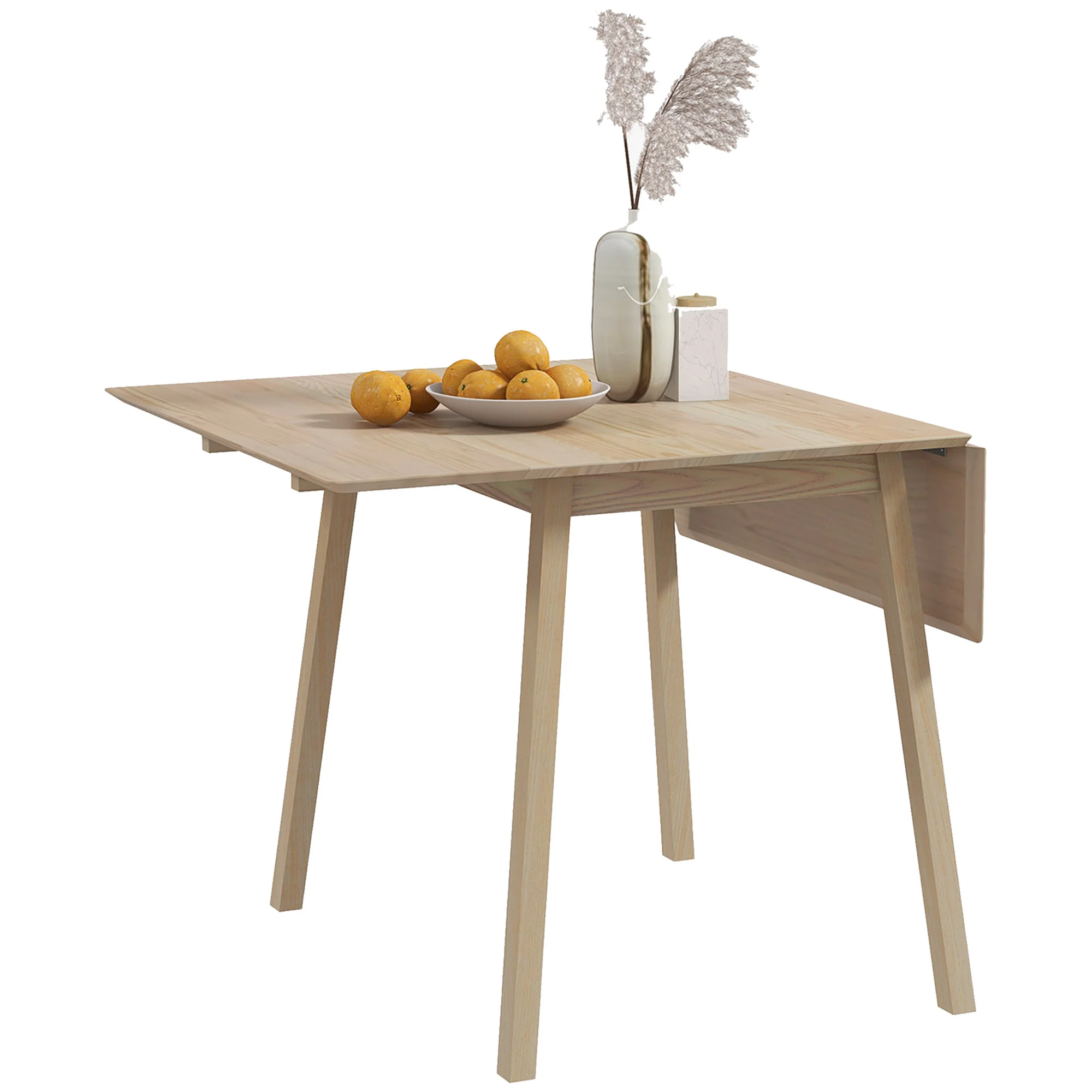 Table de cuisine pliable table à manger pliante avec plateau rabattable en bois pour 2 à 4 personnes, bois naturel - Image 11