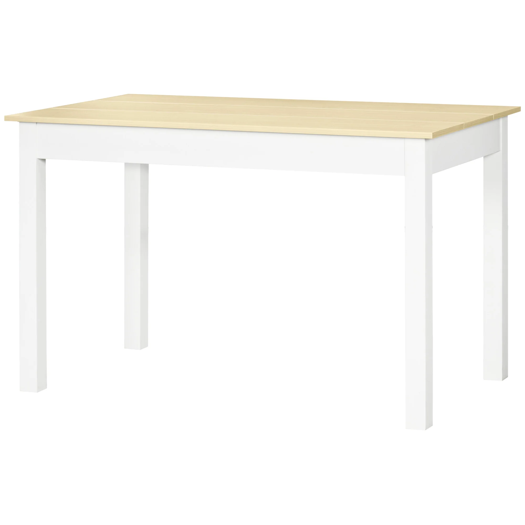 Table de salle à manger design moderne bicolore avec grand plateau 4-6 personnes en bois dim. 119L x 70l x 75H cm - en bois