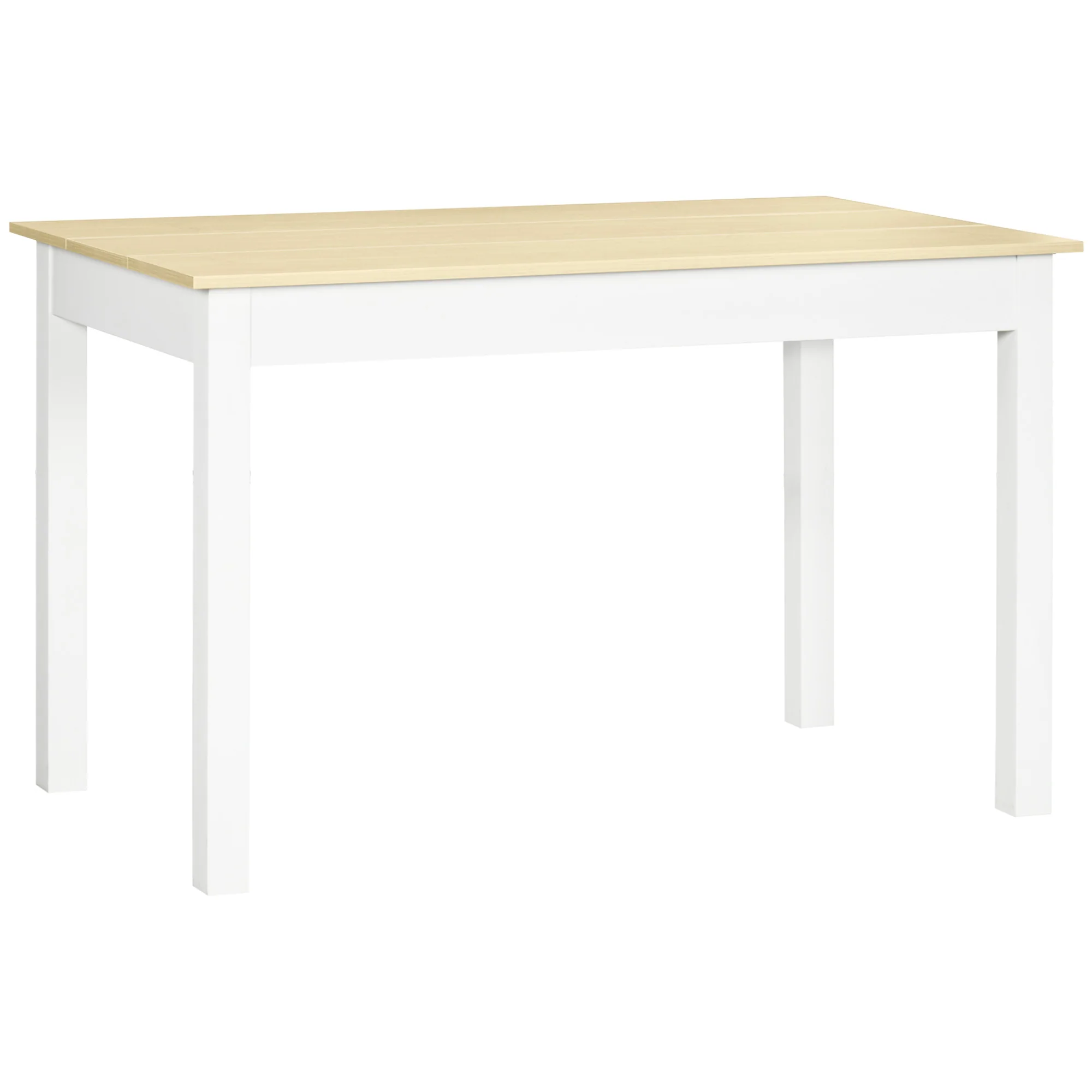 Table de salle à manger design moderne bicolore avec grand plateau 4-6 personnes en bois dim. 119L x 70l x 75H cm - en bois - Image 2