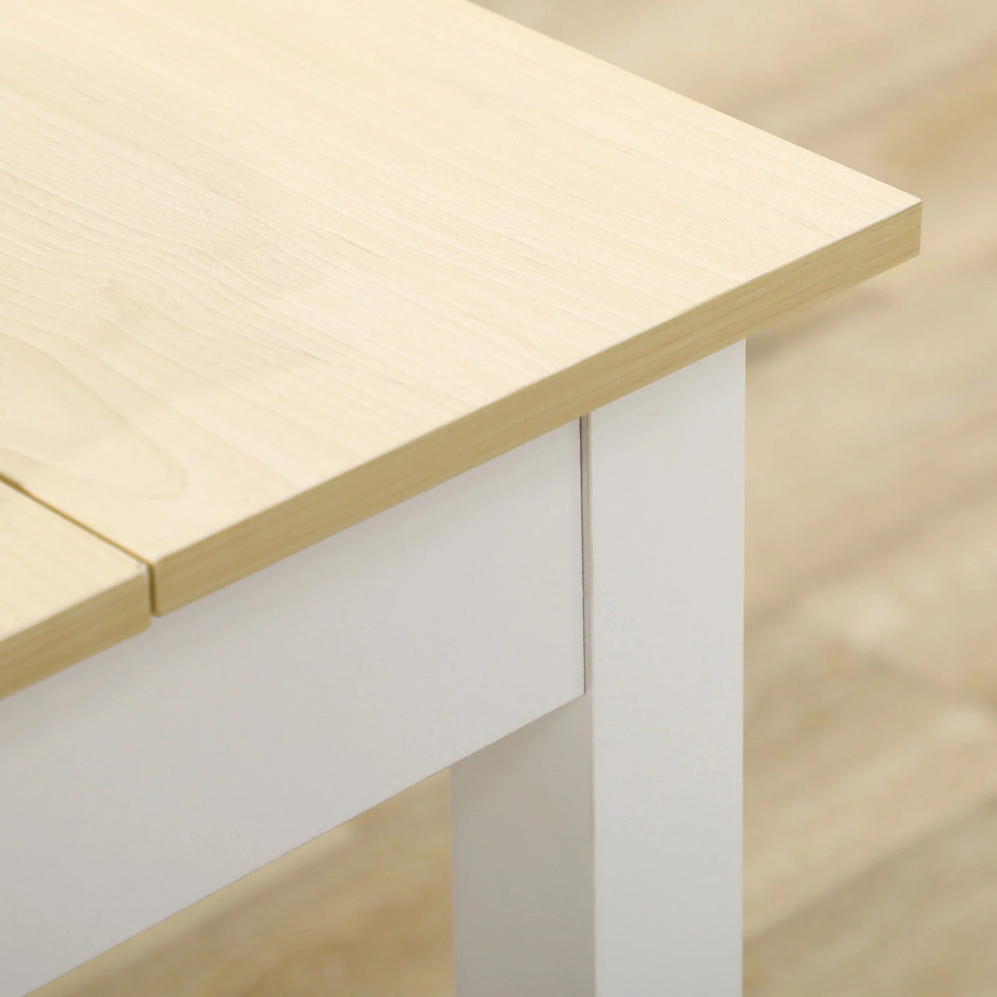 Table de salle à manger design moderne bicolore avec grand plateau 4-6 personnes en bois dim. 119L x 70l x 75H cm - en bois - Image 9