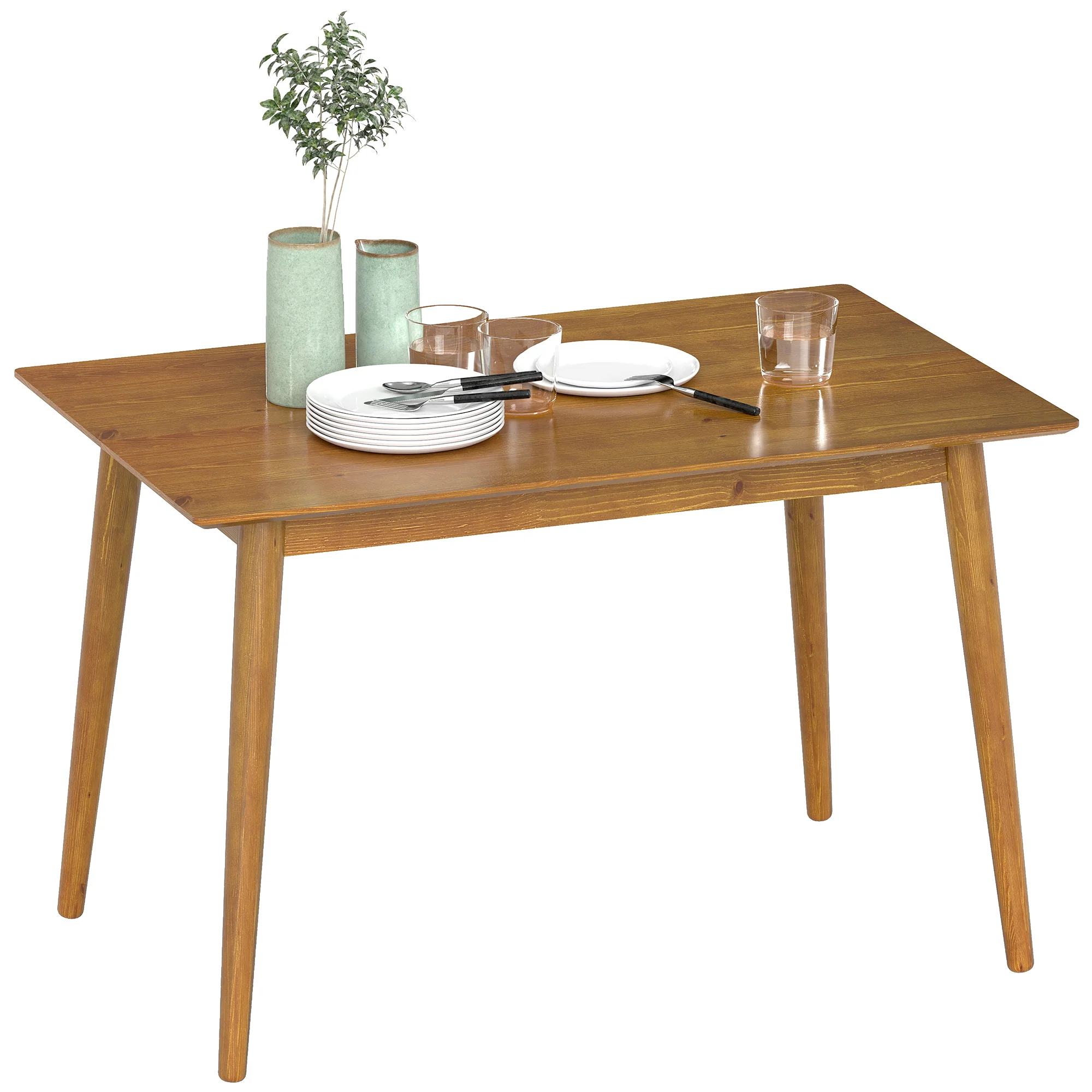 Table de salle à manger table de cuisine design grand plateau 4-6 personnes en bois dim. 120L x 75l x 76H cm - Image 11