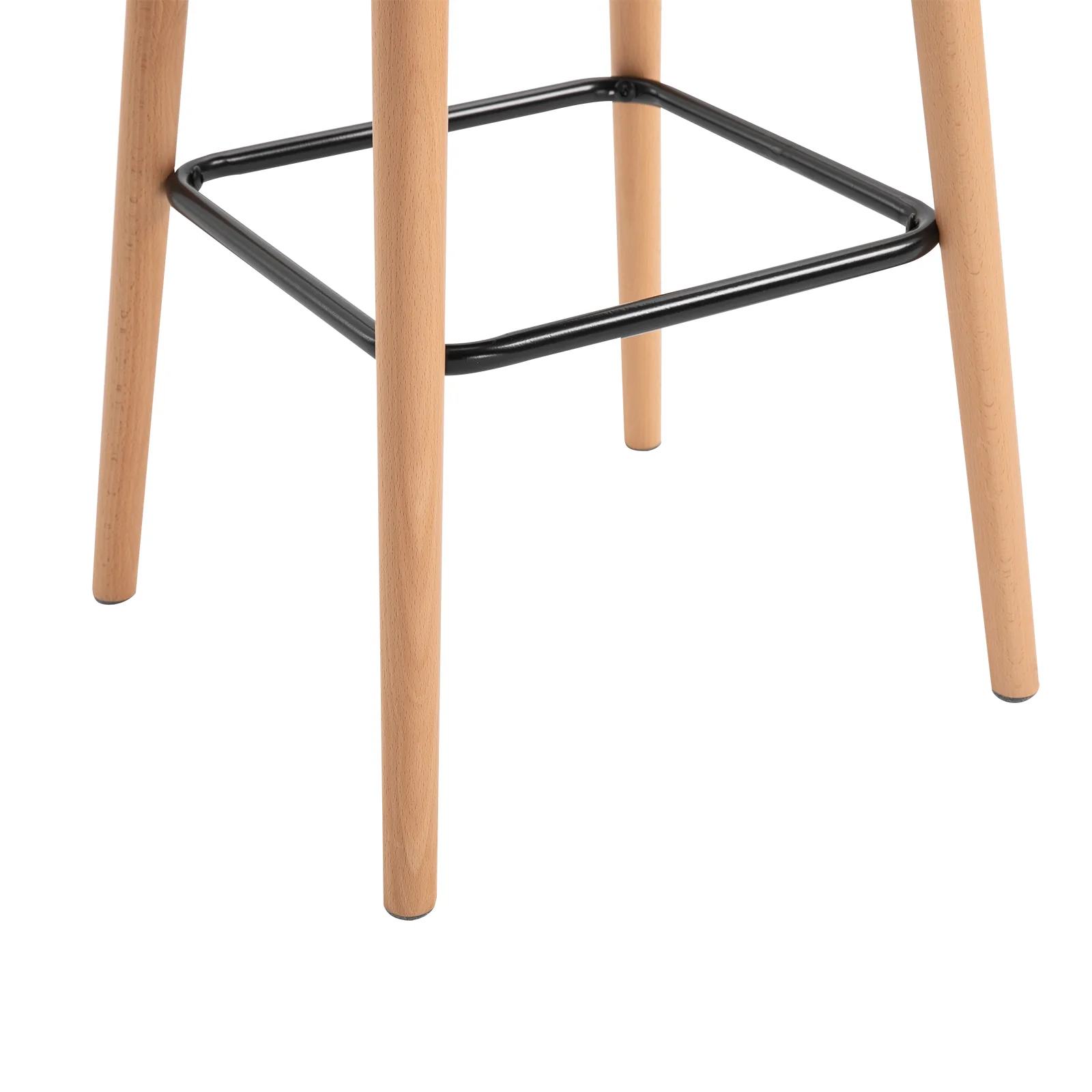 Tabourets de Bar Design scandinave - Lot de 2 tabourets de Bar Grand Confort avec Repose-Pieds et accoudoirs - Bois massif Lin Gris foncé - Image 10