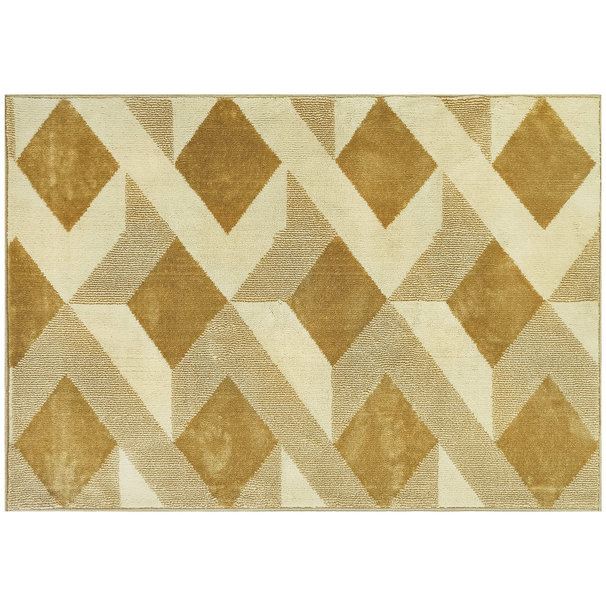 Tapis salon 170 x 120 cm tapis à poils courts, lavable en machine, hypoallergénique, pour salon, chambre à coucher, bureau, jaune - Image 2