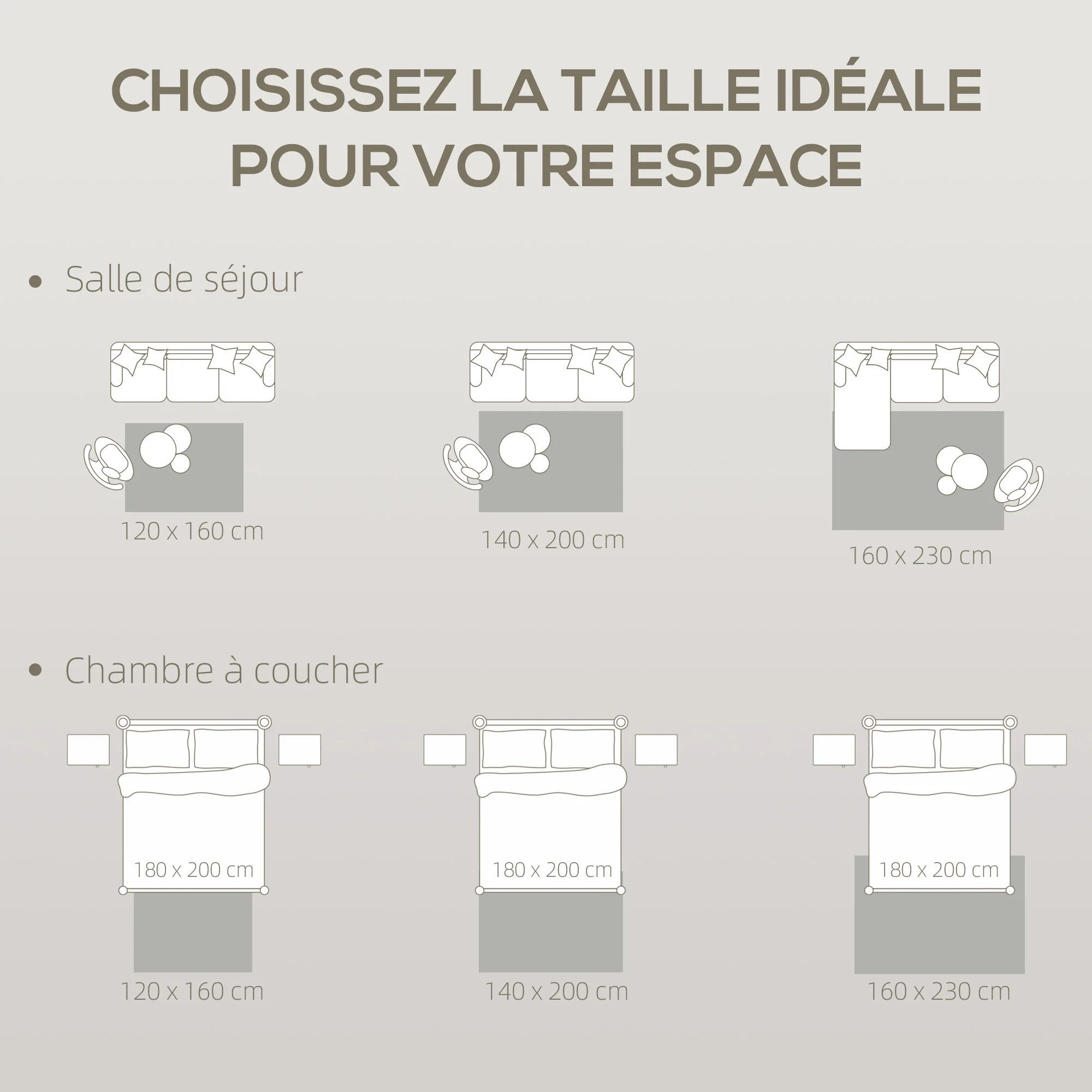 Tapis salon 200 x 140 cm, tapis à poils épais géométrique, moelleux et antidérapant, style moderne, pour salon, chambre à coucher, bureau, crème - Image 7