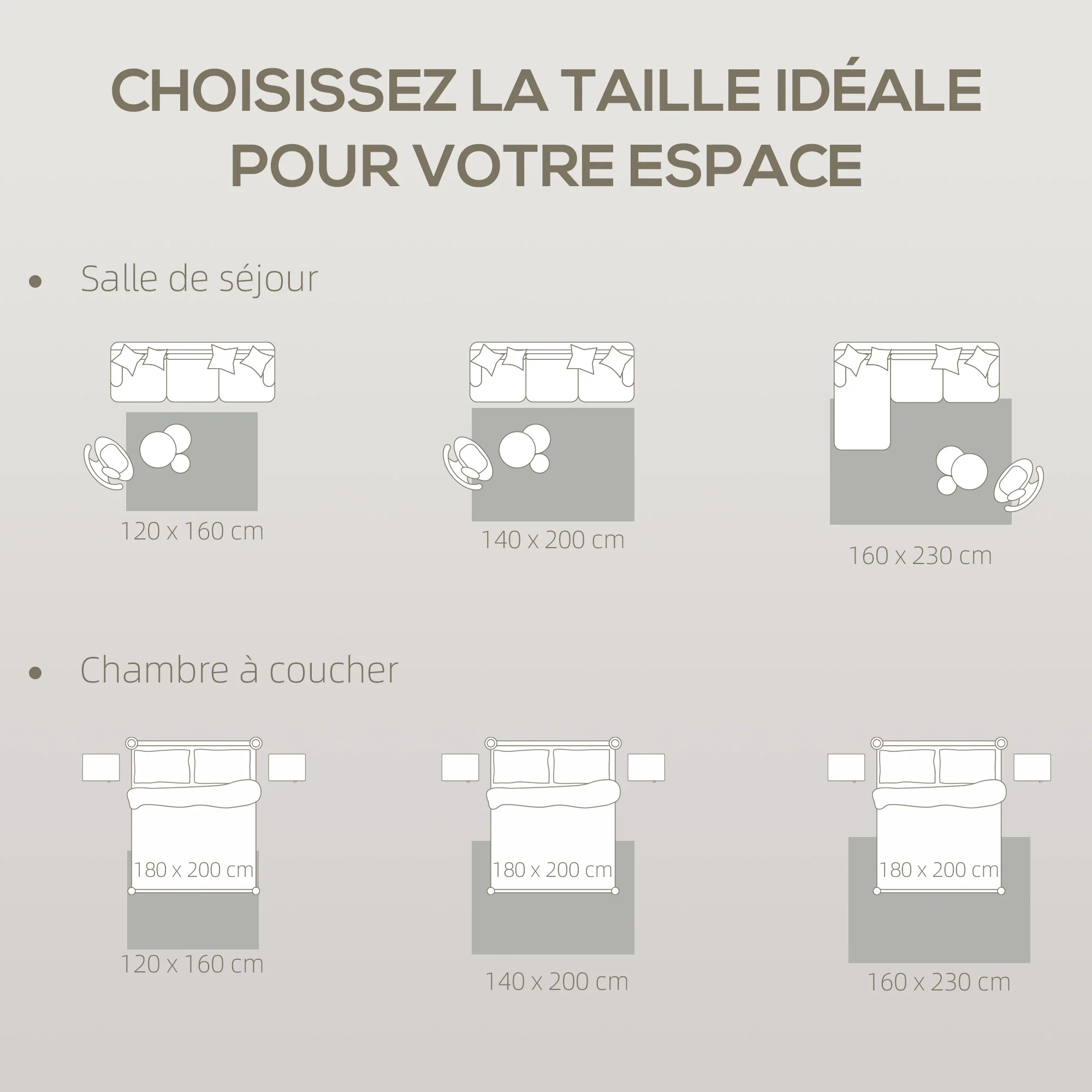 Tapis salon 230 x 160 cm, tapis à poils épais géométrique, moelleux et antidérapant, style moderne, pour salon, chambre à coucher, bureau, crème - Image 7
