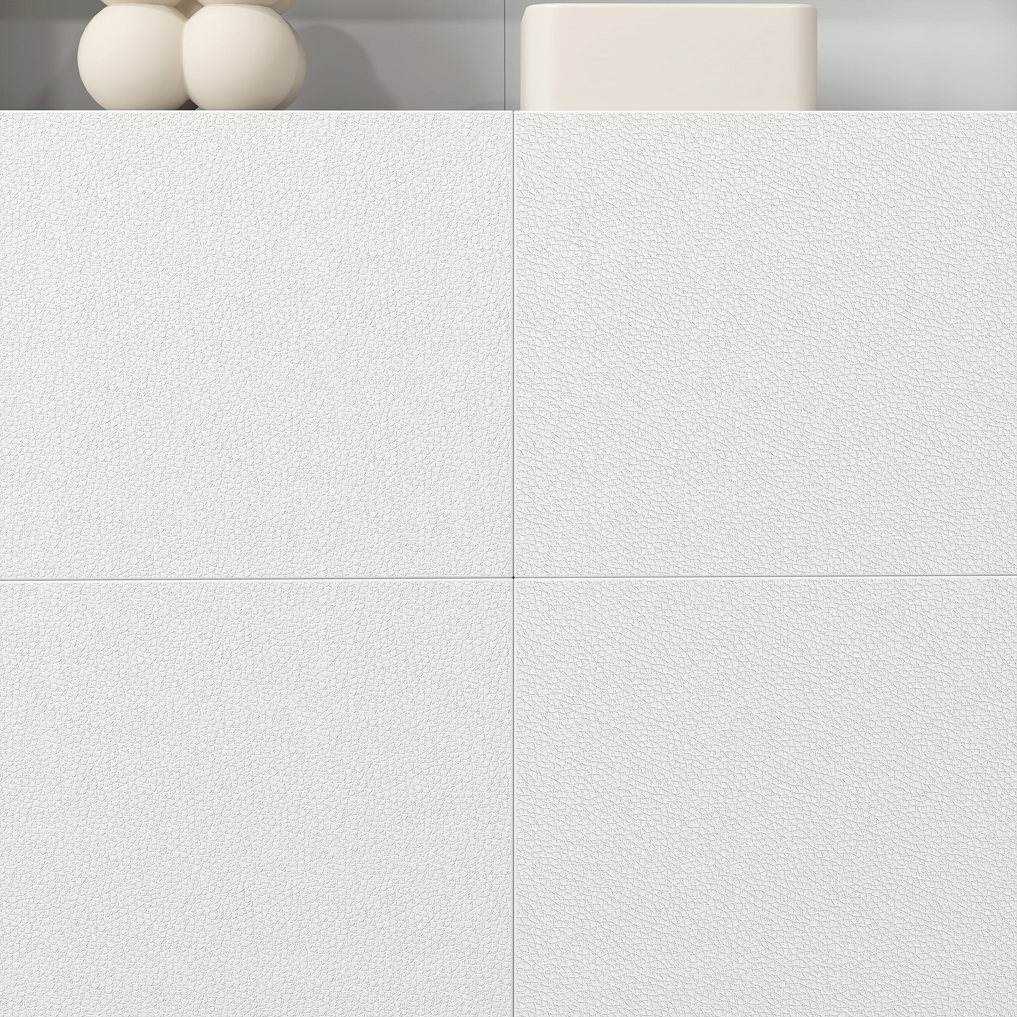 Tête de lit sur pied 160 cm avec rangements, accessoire de lit moderne avec 4 compartiments ouverts pour chambre, 160 x 20,2 x 108,2 cm, blanc - Image 10