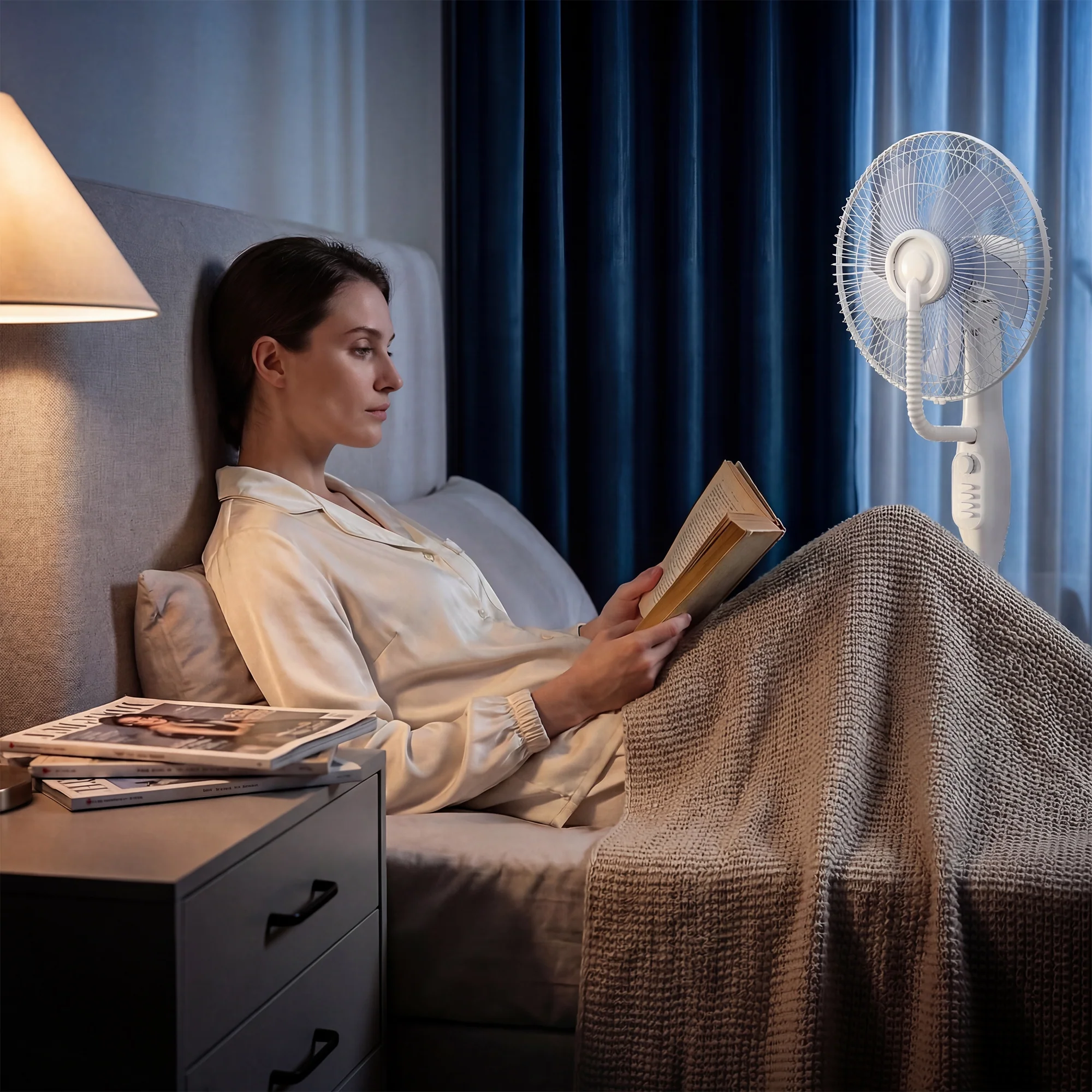 Ventilateur brumisateur 90W, ventilateur sur pied 128cm avec oscillation à 70°, 3 vitesses, réservoir d'eau 3,5 L, 5 roues, pour maison, bureau, blanc - Image 6